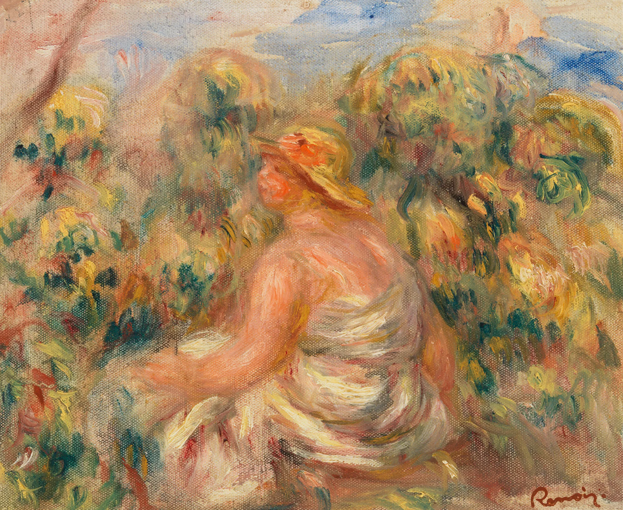 Woman with Hat in a Landscape (Femme avec chapeau dans un paysage)