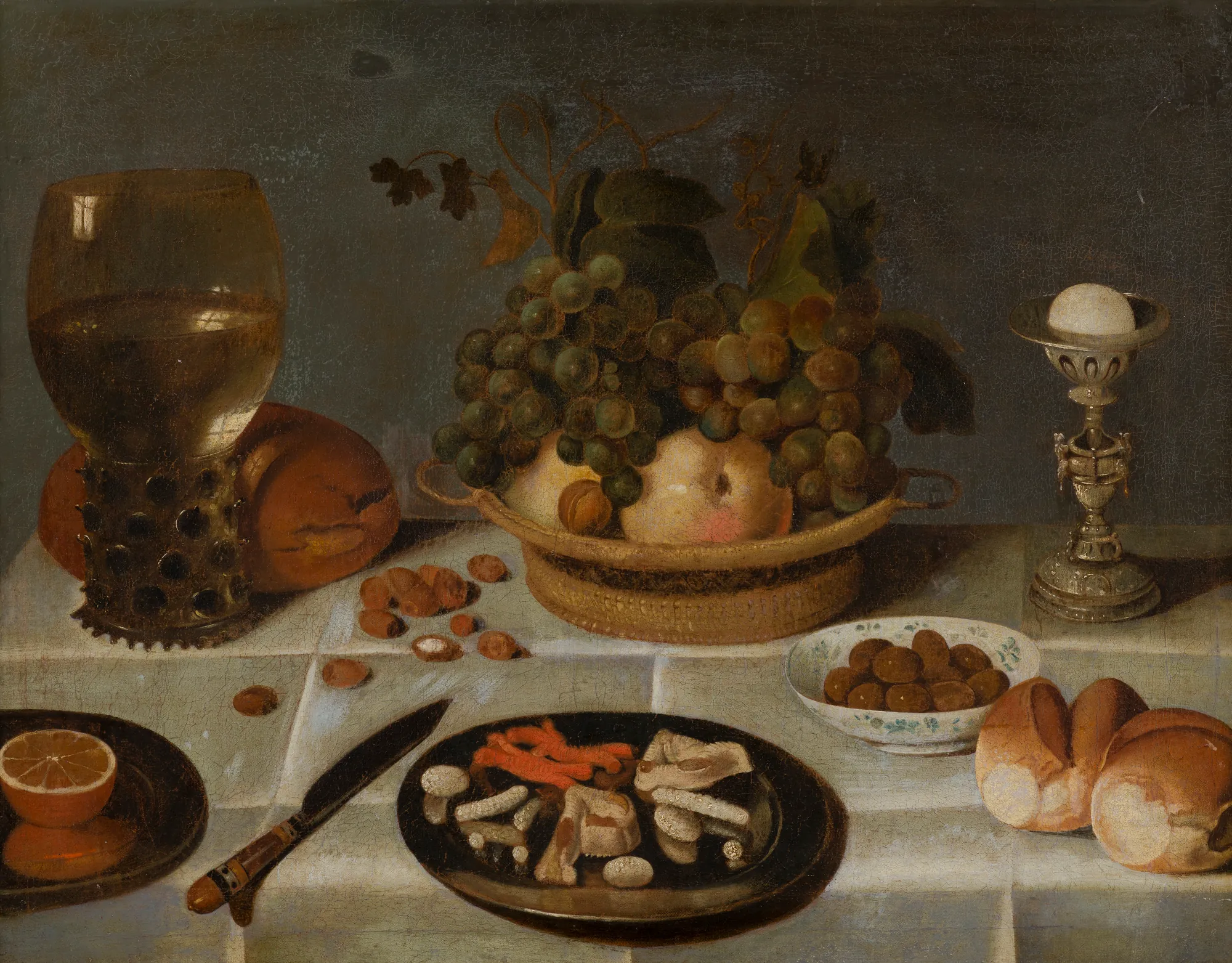 Still Life with Roemer and Fruit Basket
