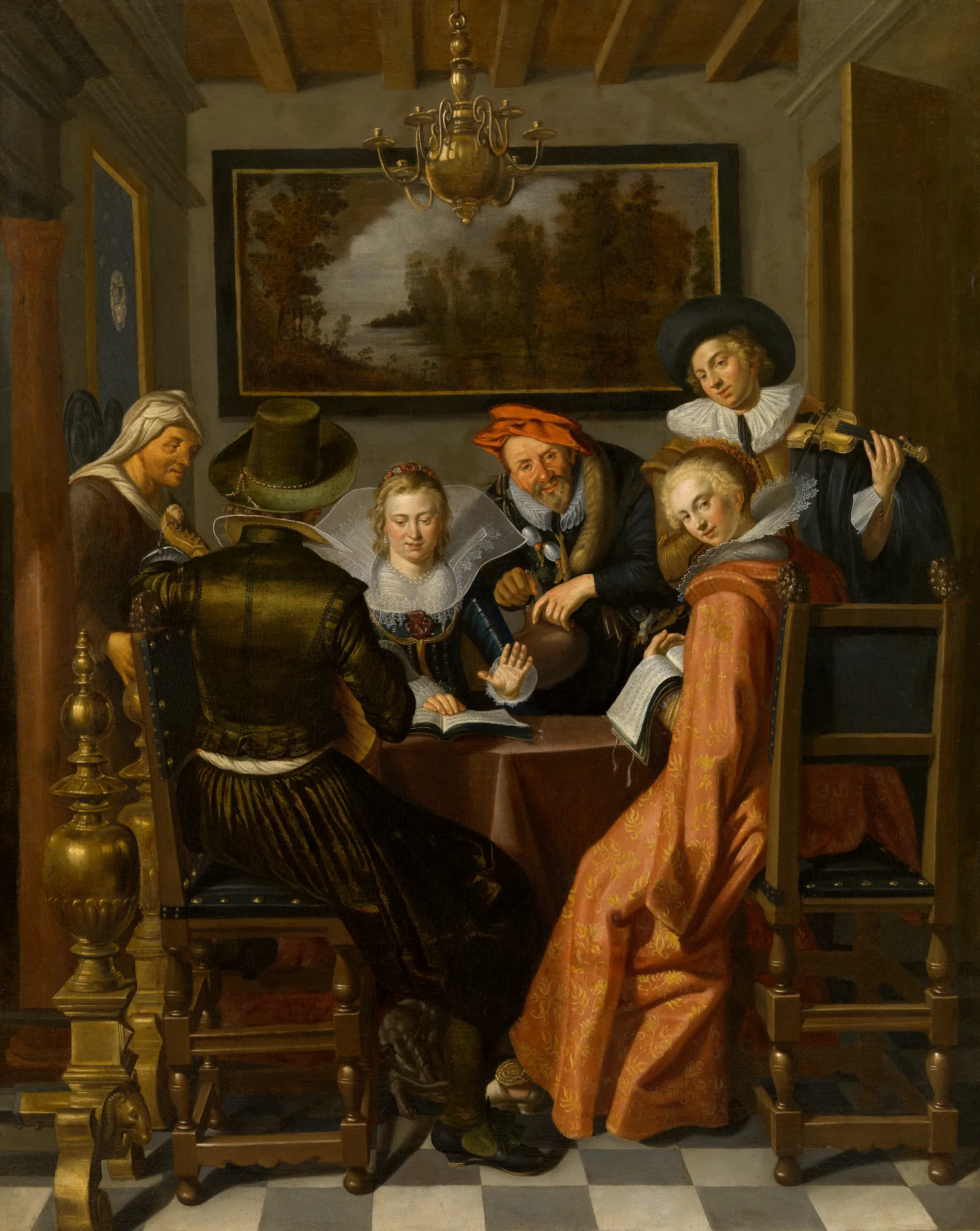 Elegant Company Playing Music and Singing