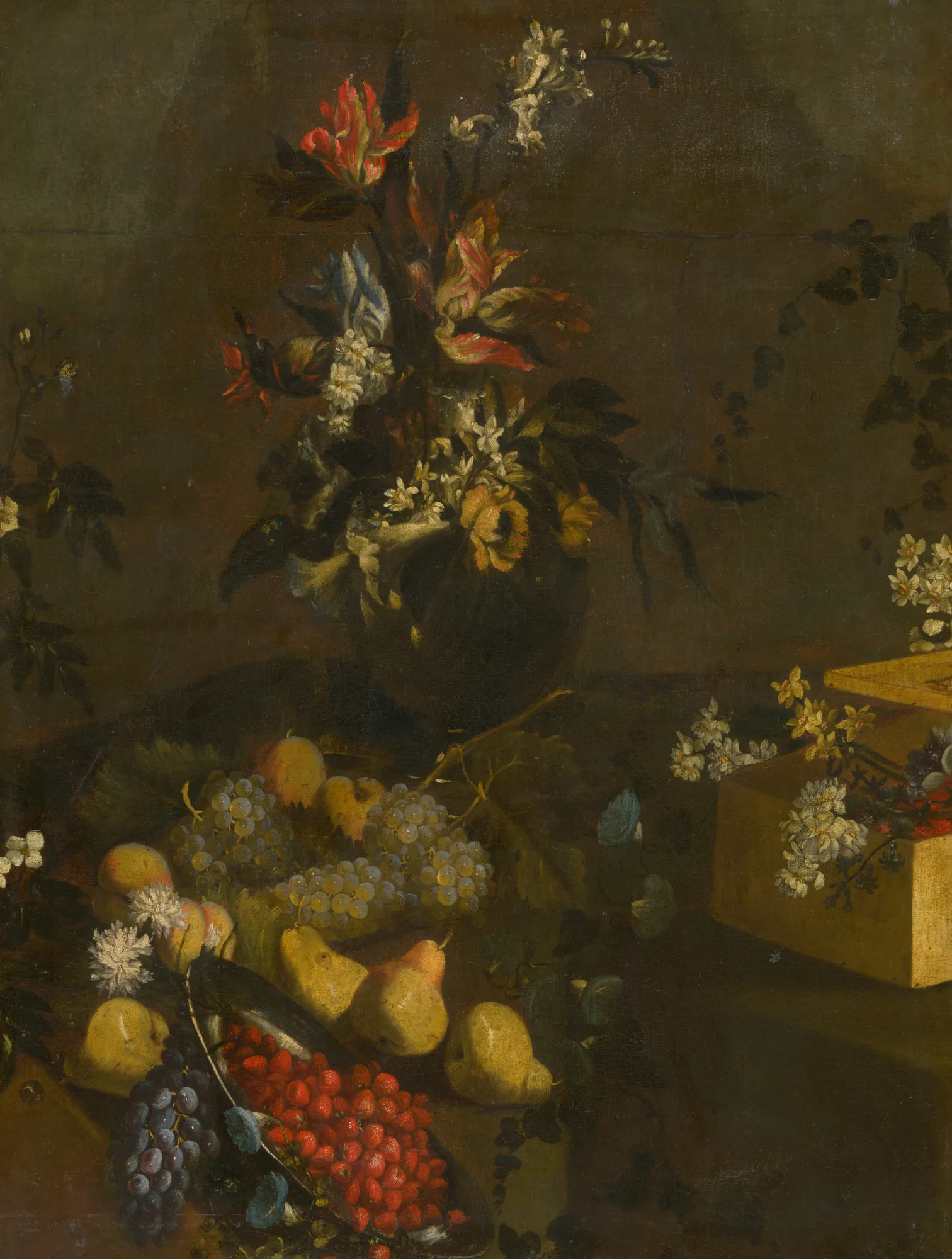 Still Life with Flower Bouquet and Fruit