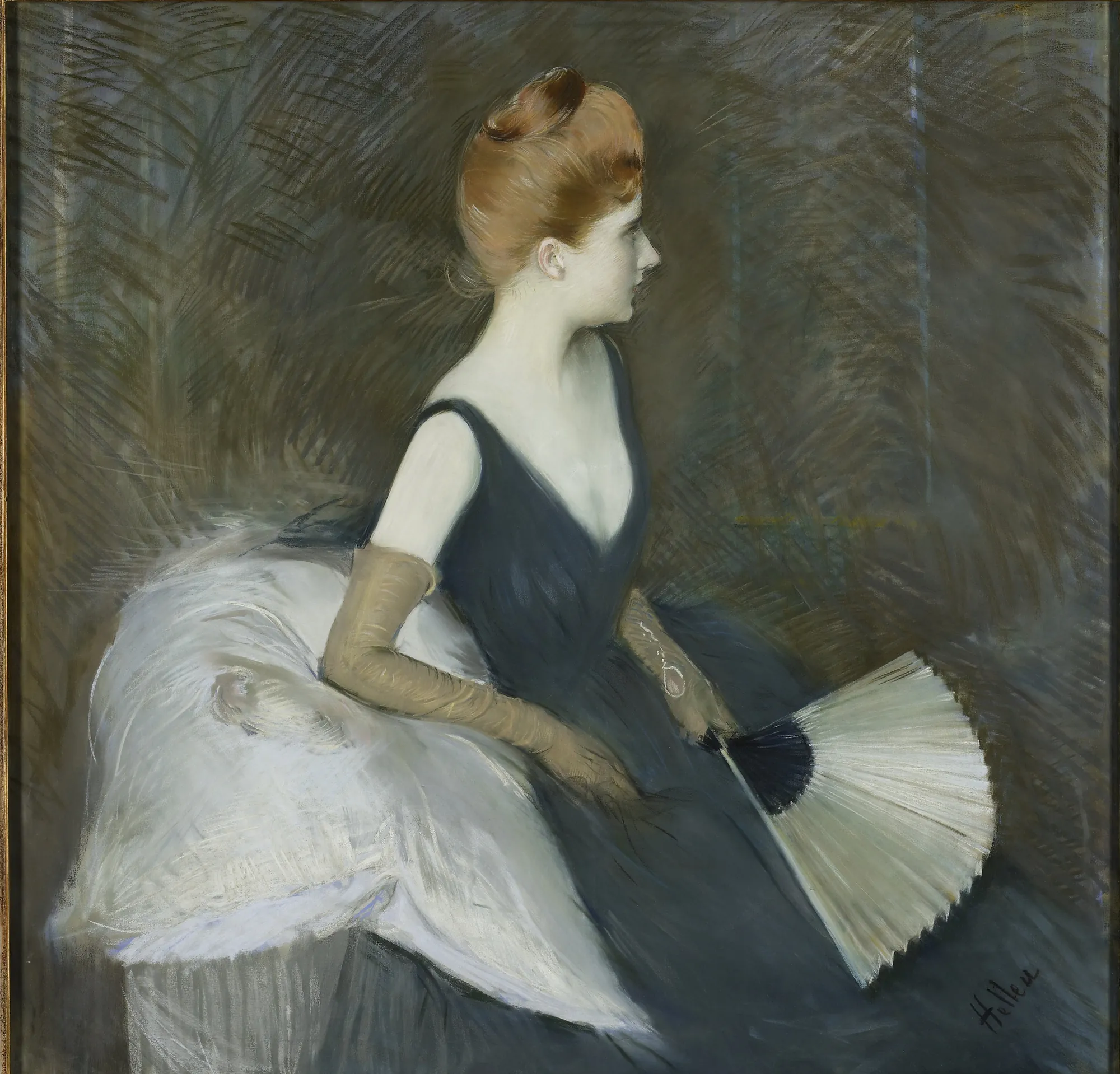 Madame Marthe Letellier Sitting on a Sofa