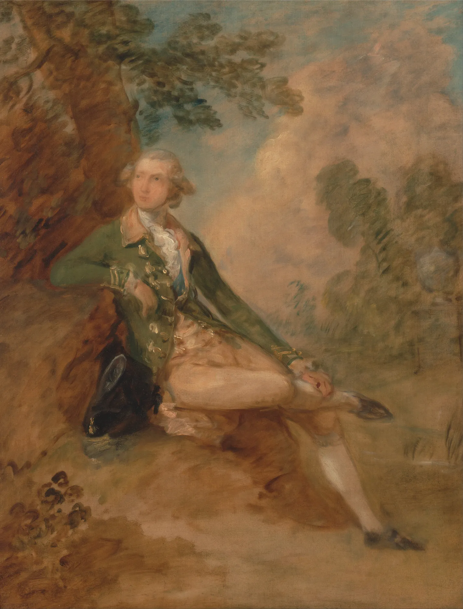 Edward Augustus, Duke of Kent Edward Augustus, Duke of Kent by Thomas Gainsborough. A full-length portrait of a man in a green coat and light breeches, seated outdoors against a tree in a soft, atmospheric landscape.