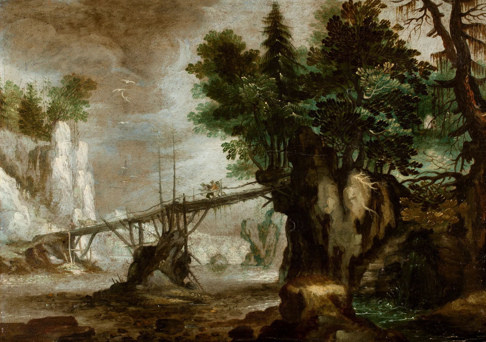 Tyrolean Mountain Landscape with a Bridge