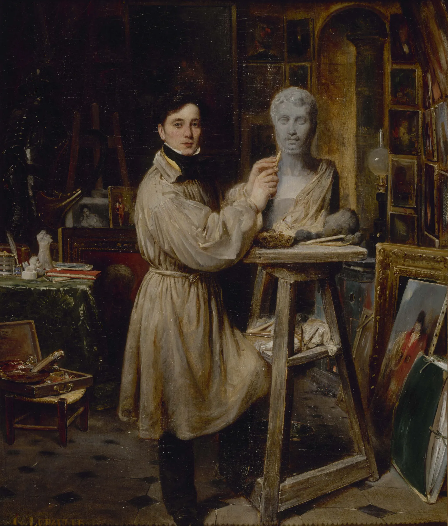 Portrait of Jean-Pierre Dantan in His Studio