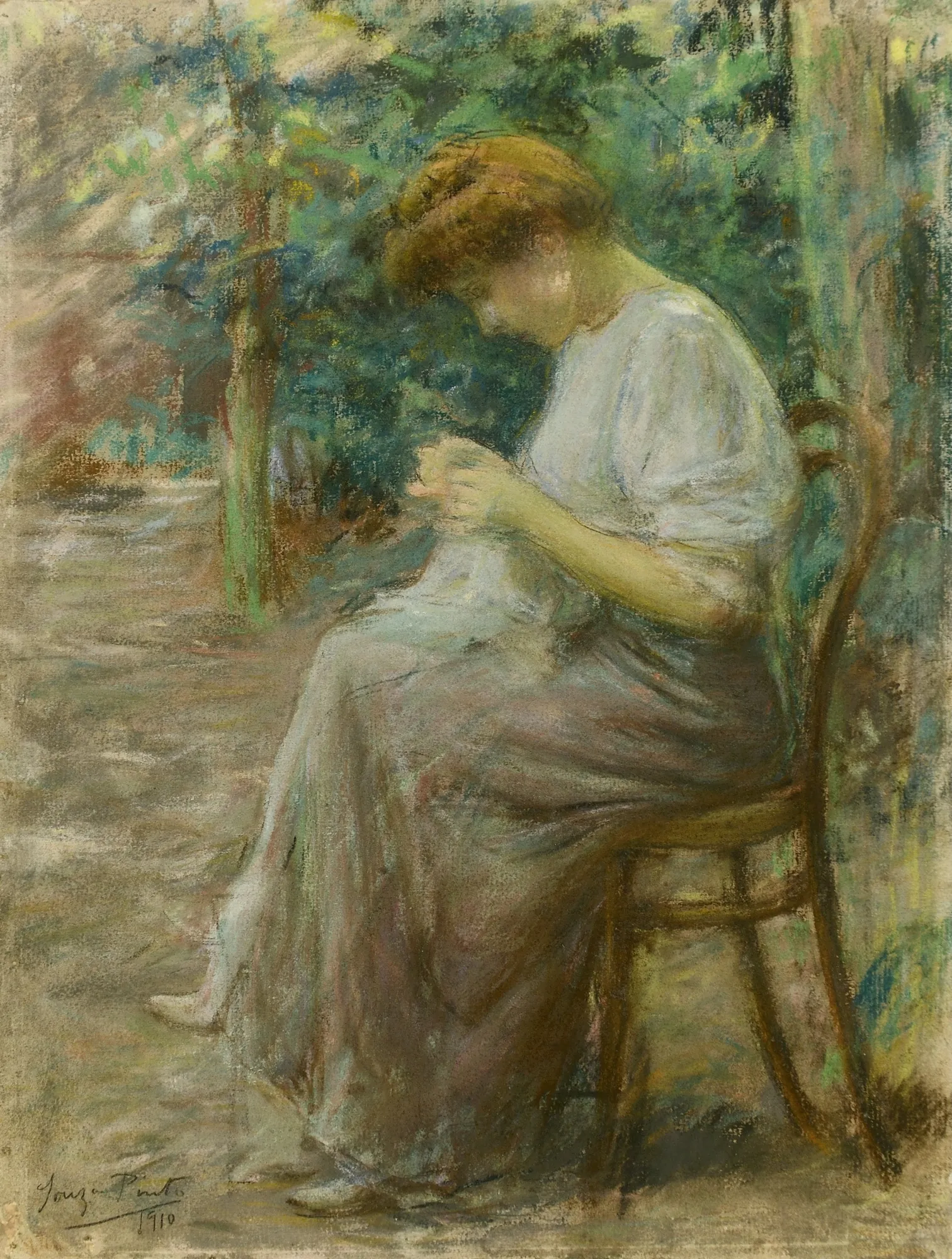 Seated Woman Sewing