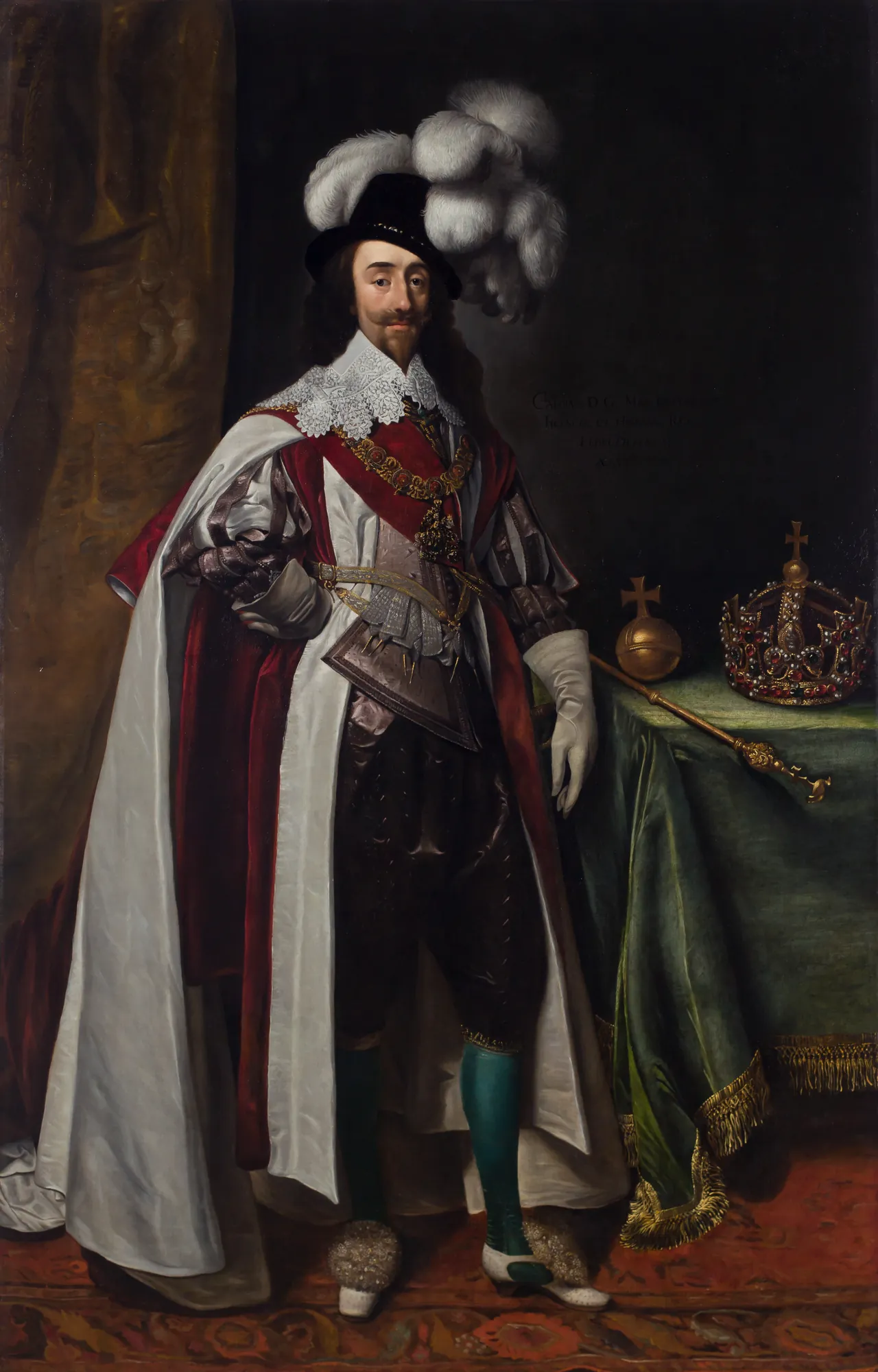 Charles I Charles I by Daniël Mijtens. A full-length portrait of King Charles I of England standing beside a table holding his crown and scepter.