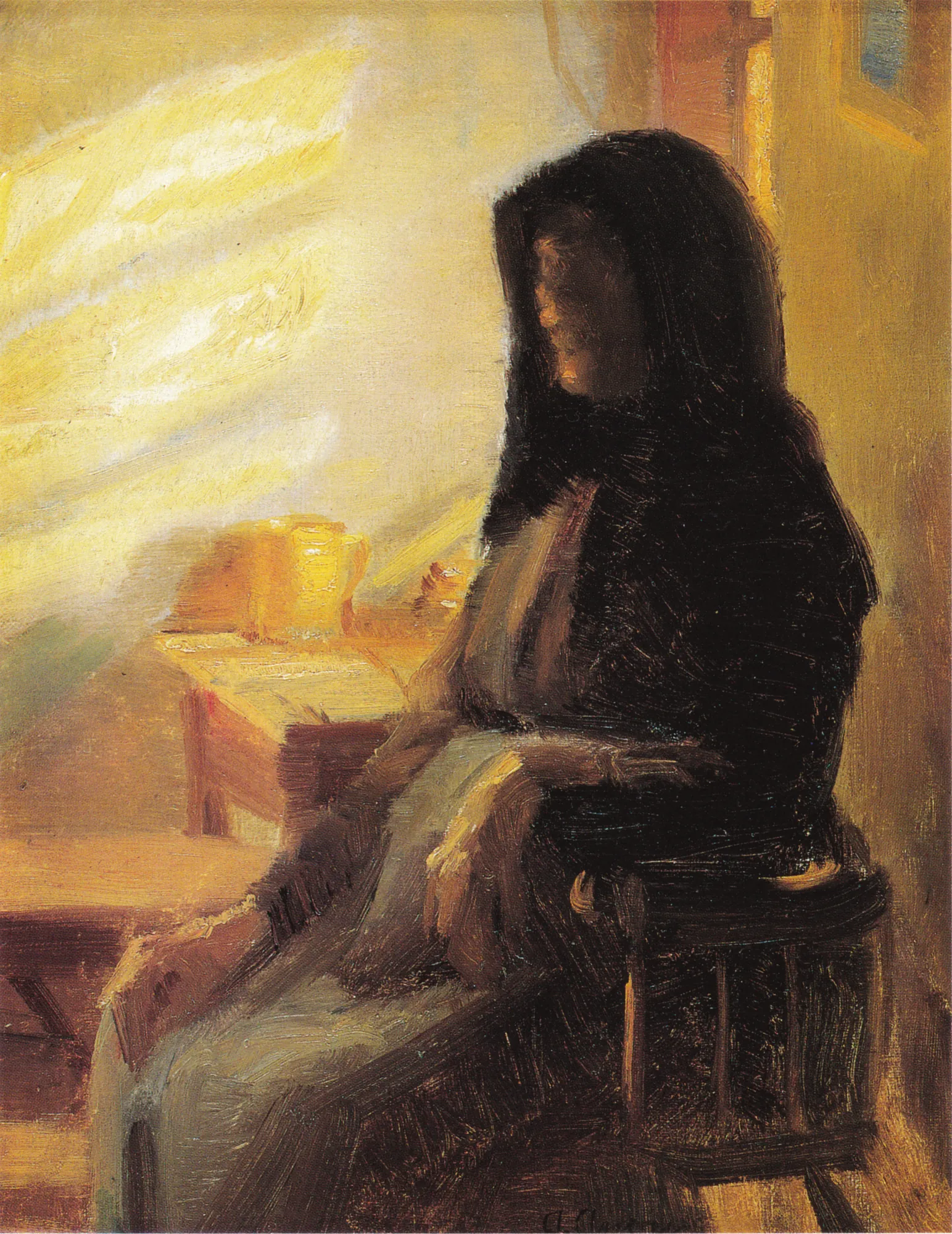 A Blind Woman in Her Room