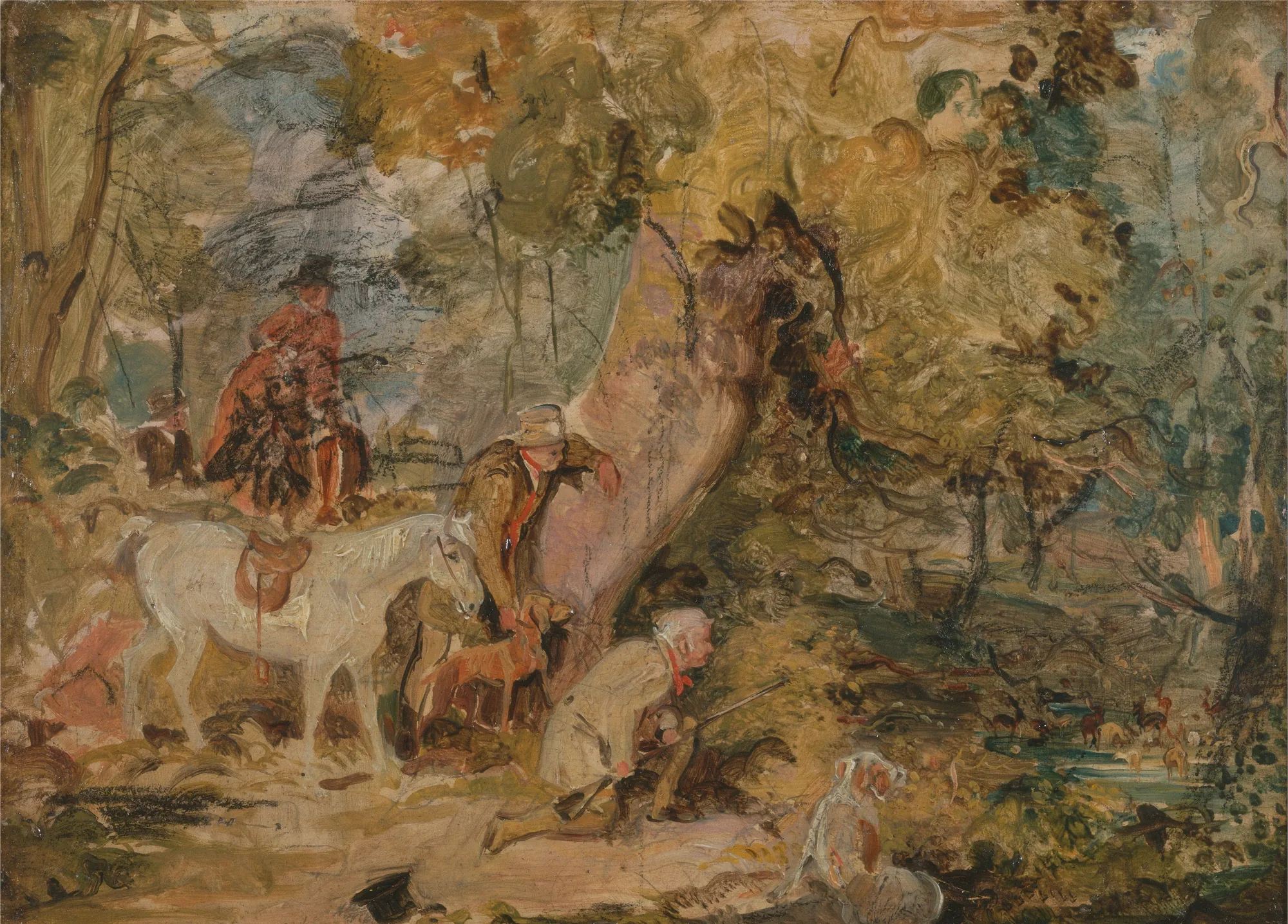 Sketch for Foresters Stalking Deer