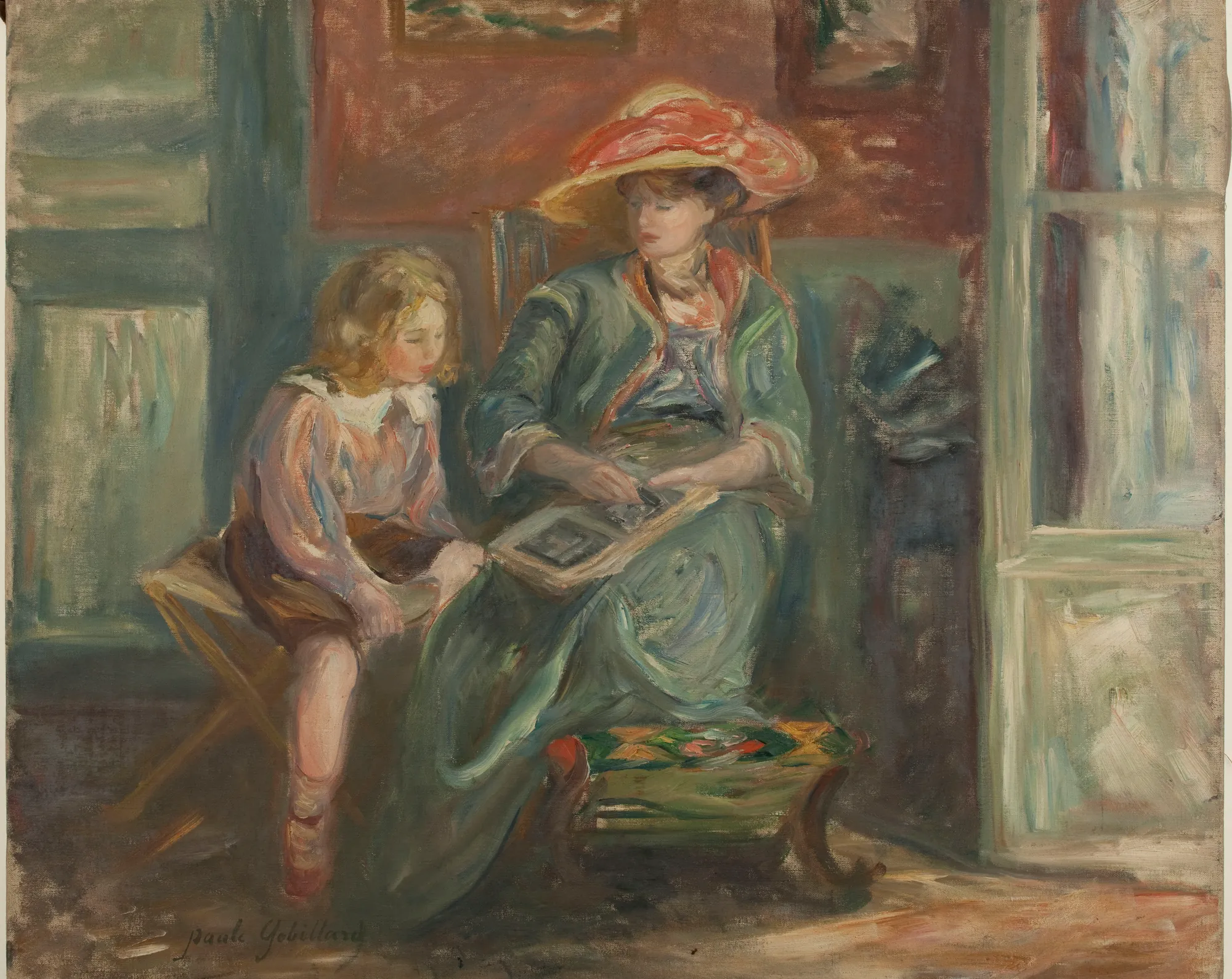Madame Paul Valéry et son fils Claude
