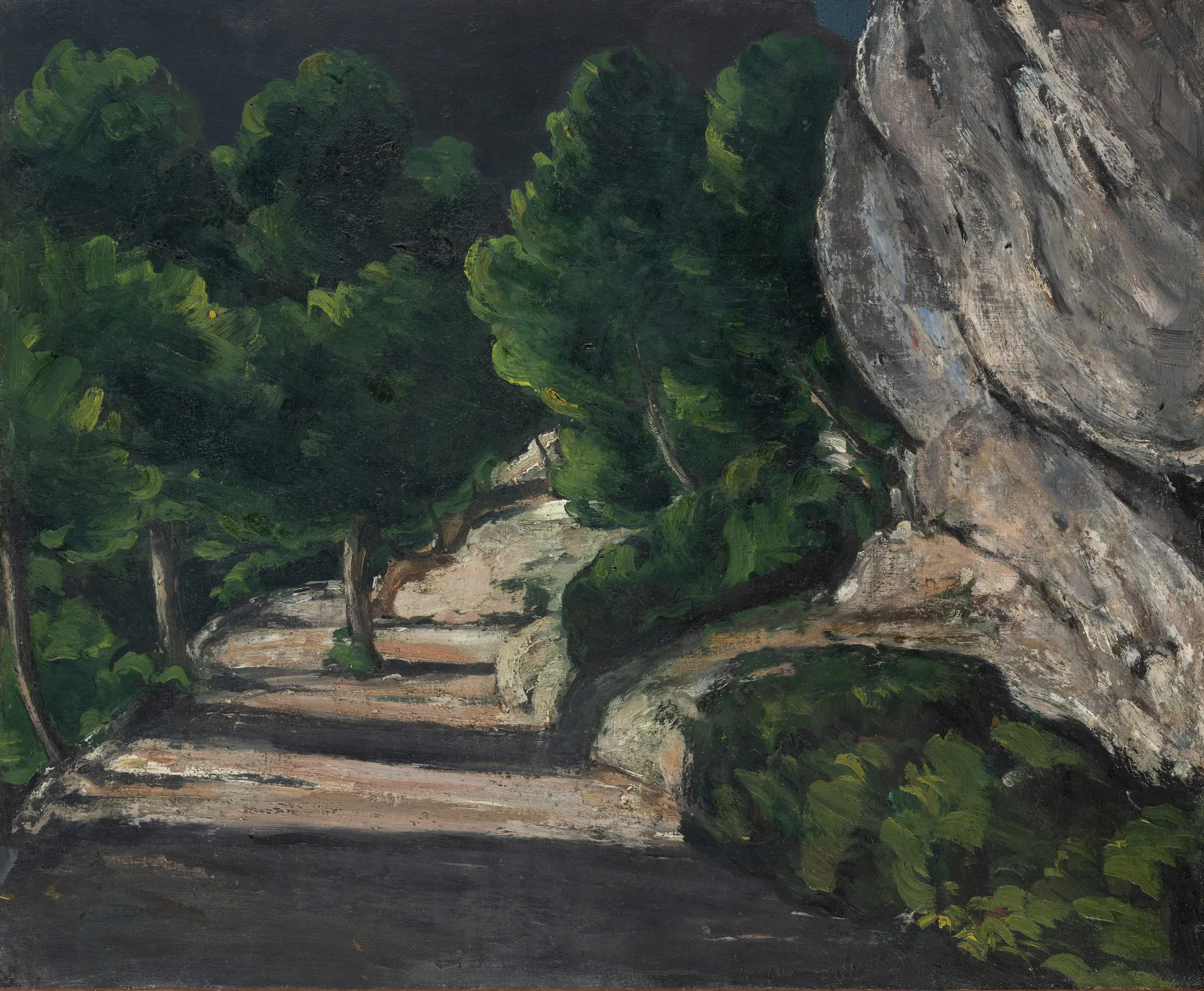 Road with Trees in Rocky Mountains