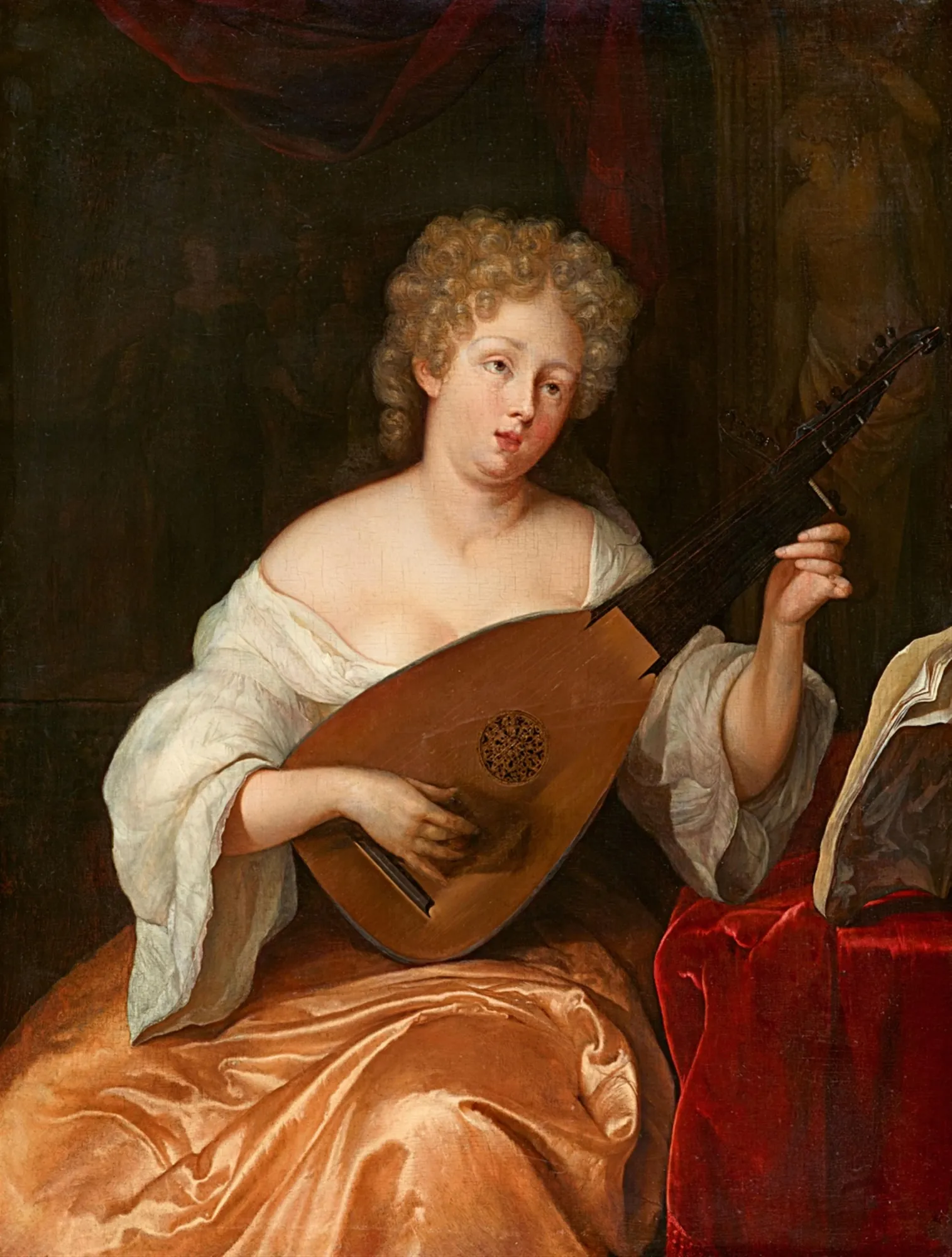 Young Woman Playing a Lute