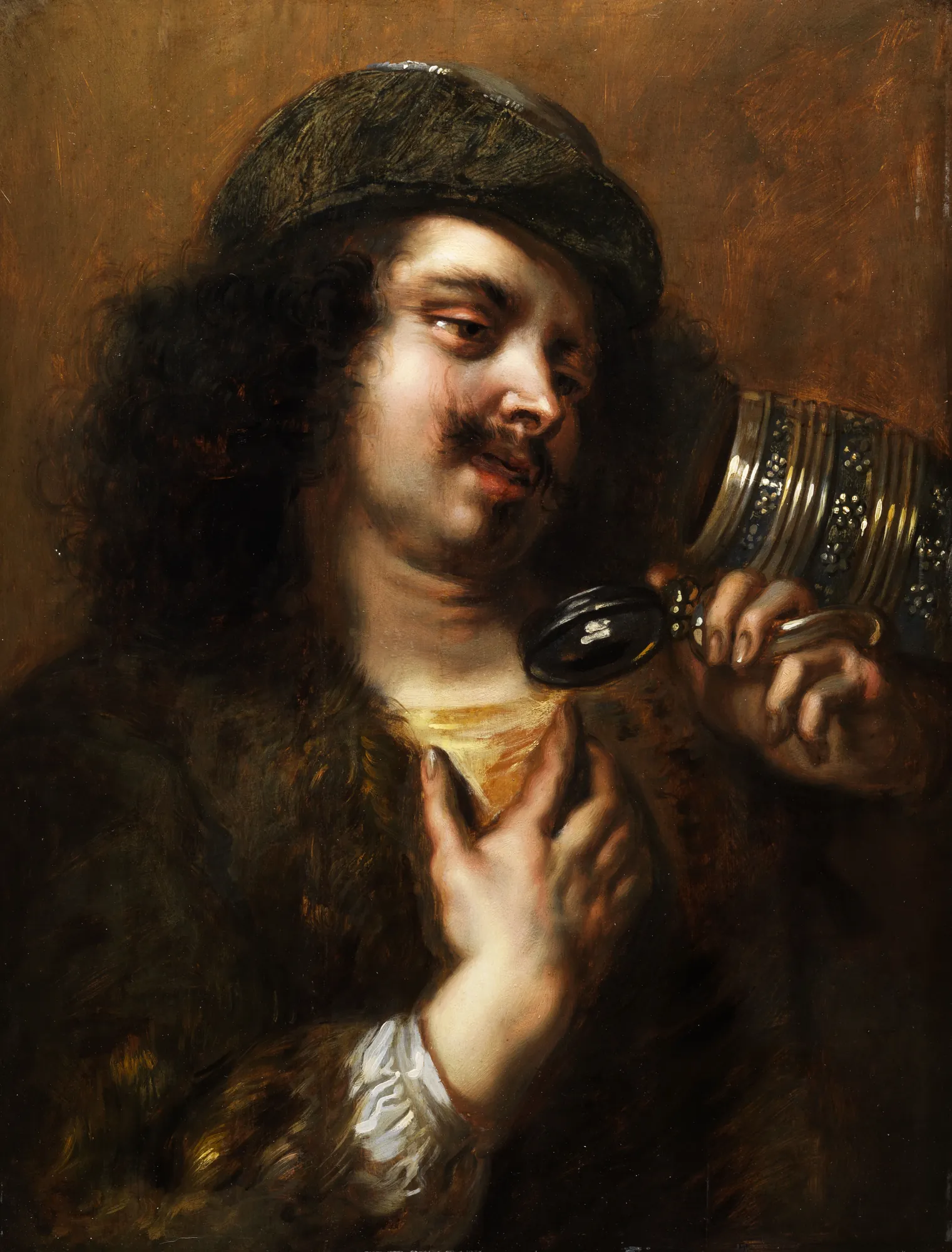 A Man Looking into His Empty Tankard