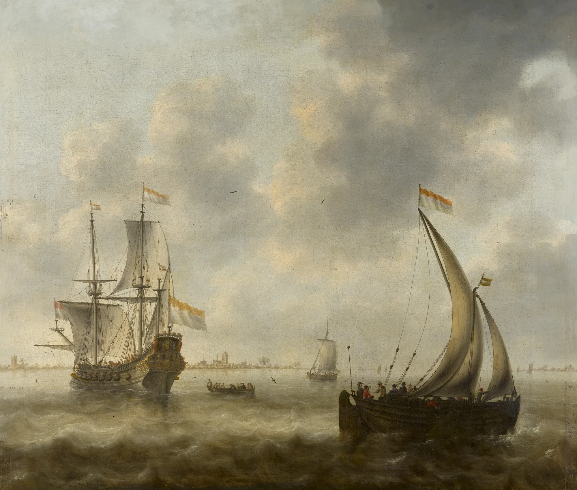 View of Ships on a River