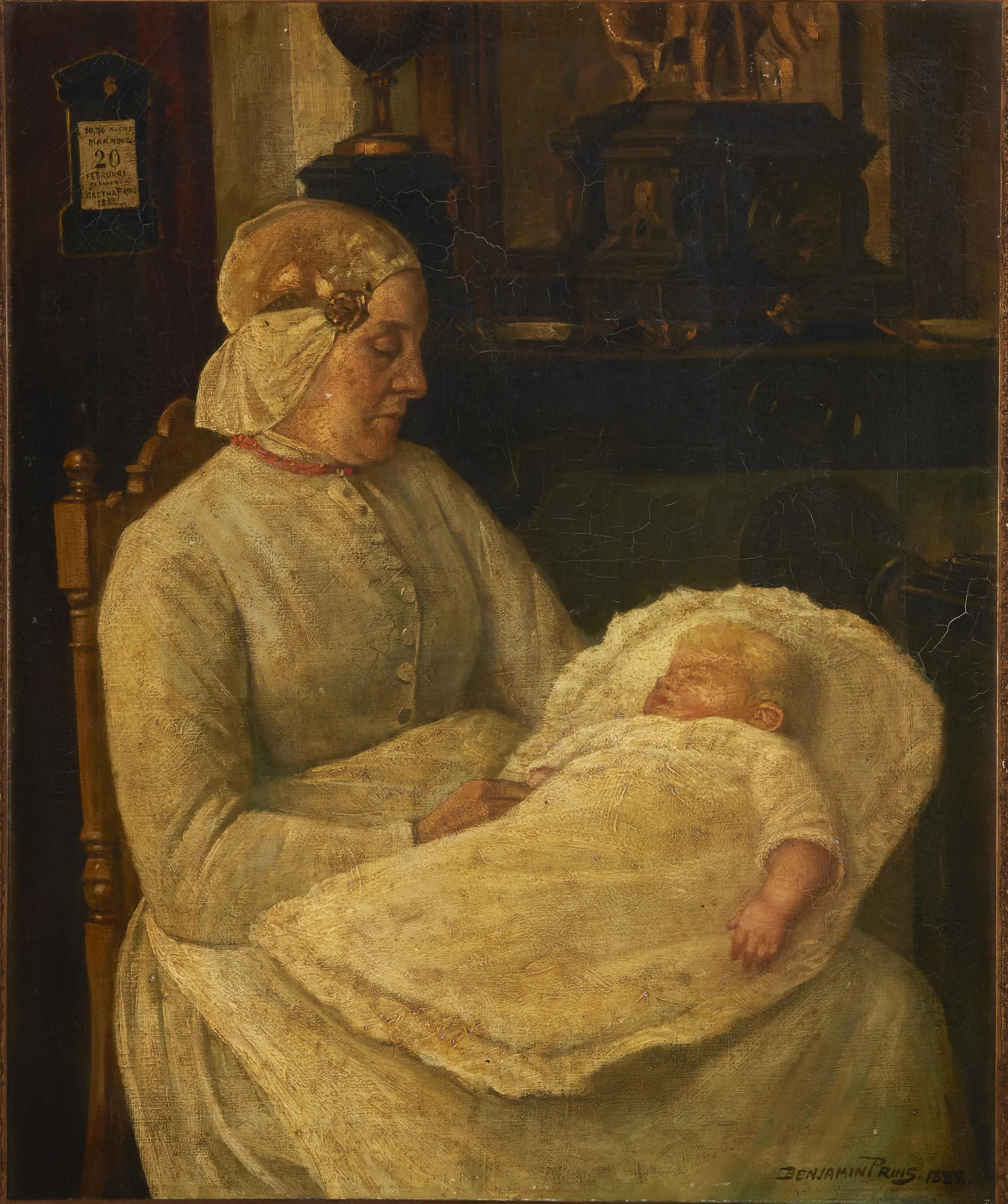 Nursemaid in Frisian Costume with Newborn