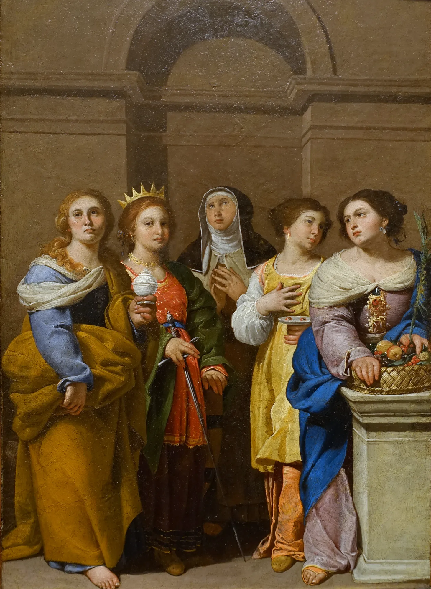 Saints Mary Magdalene, Catherine of Alexandria, Catherine of Siena, Lucy, and Dorothy