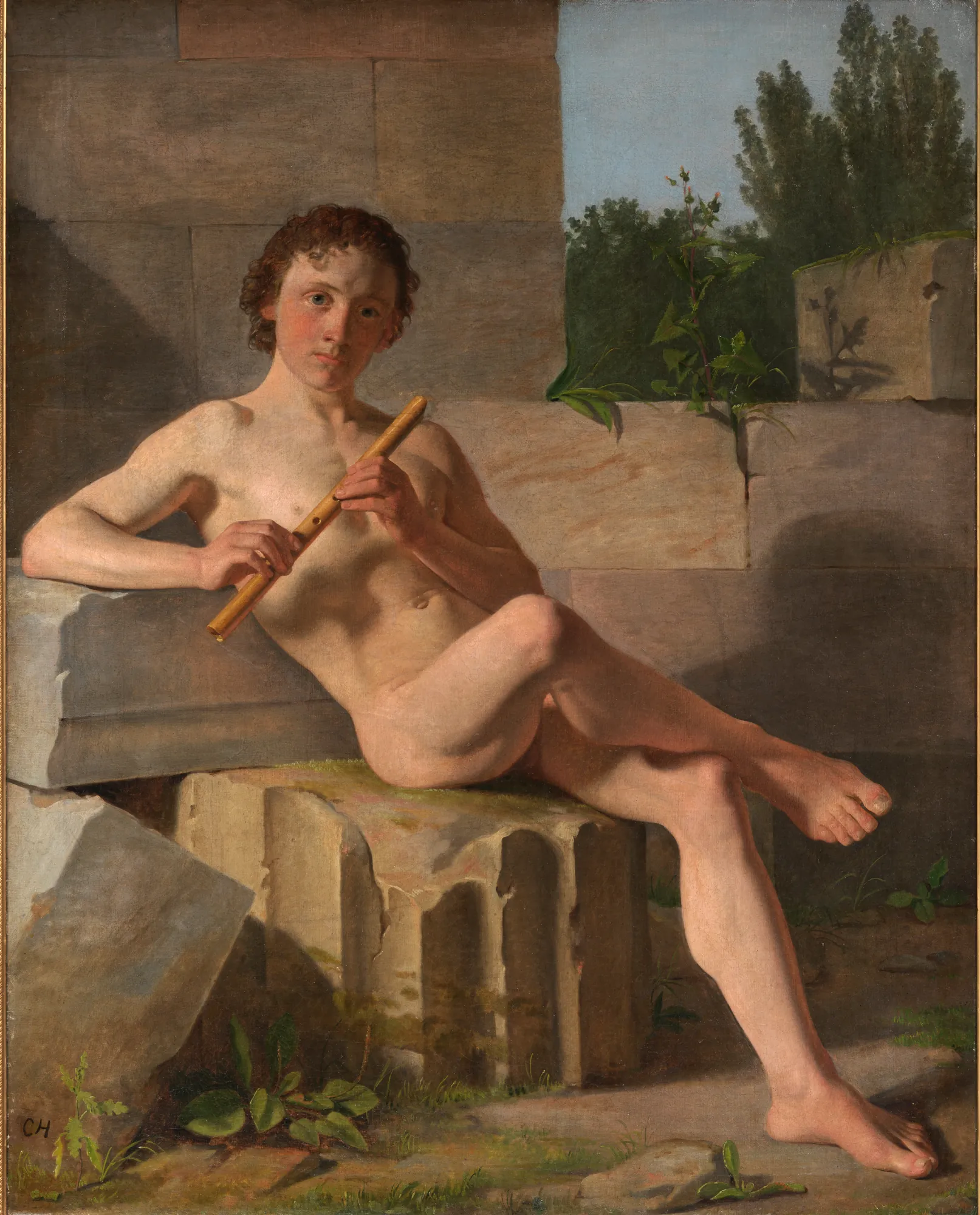 A Male Model Playing the Flute
