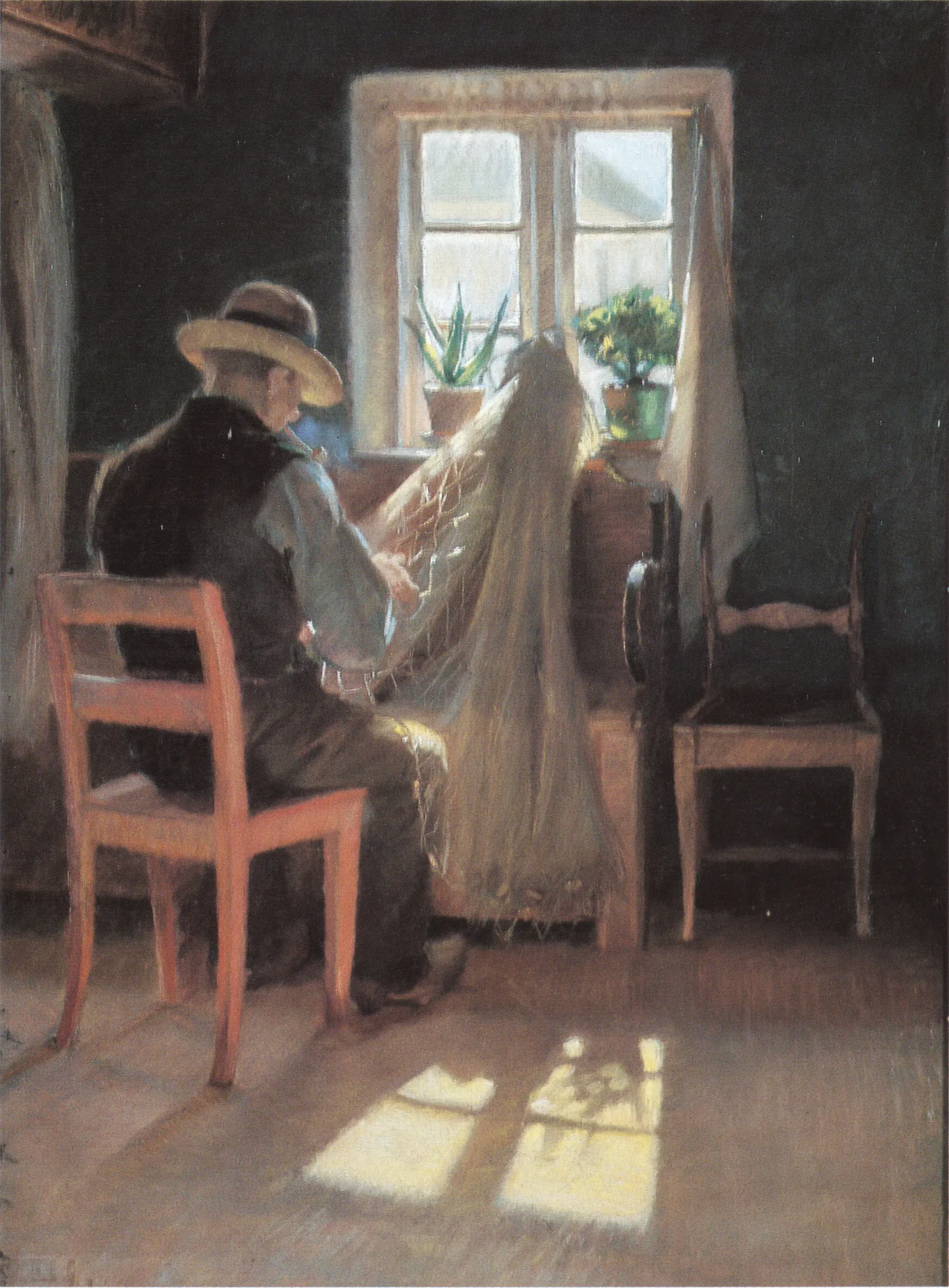 The Fisherman Kræn Wollesen Mending Nets