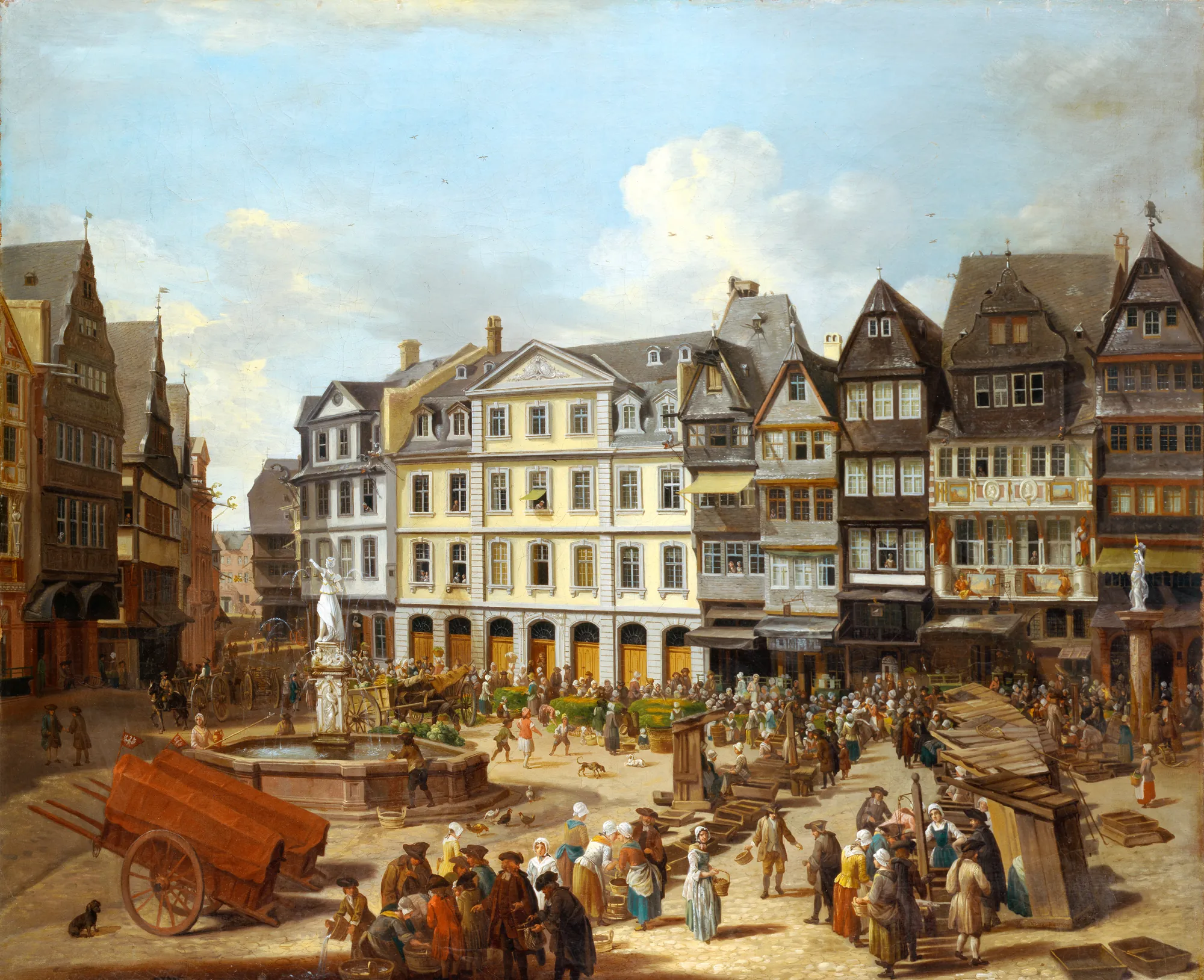 A Market on the Römerberg in Frankfurt