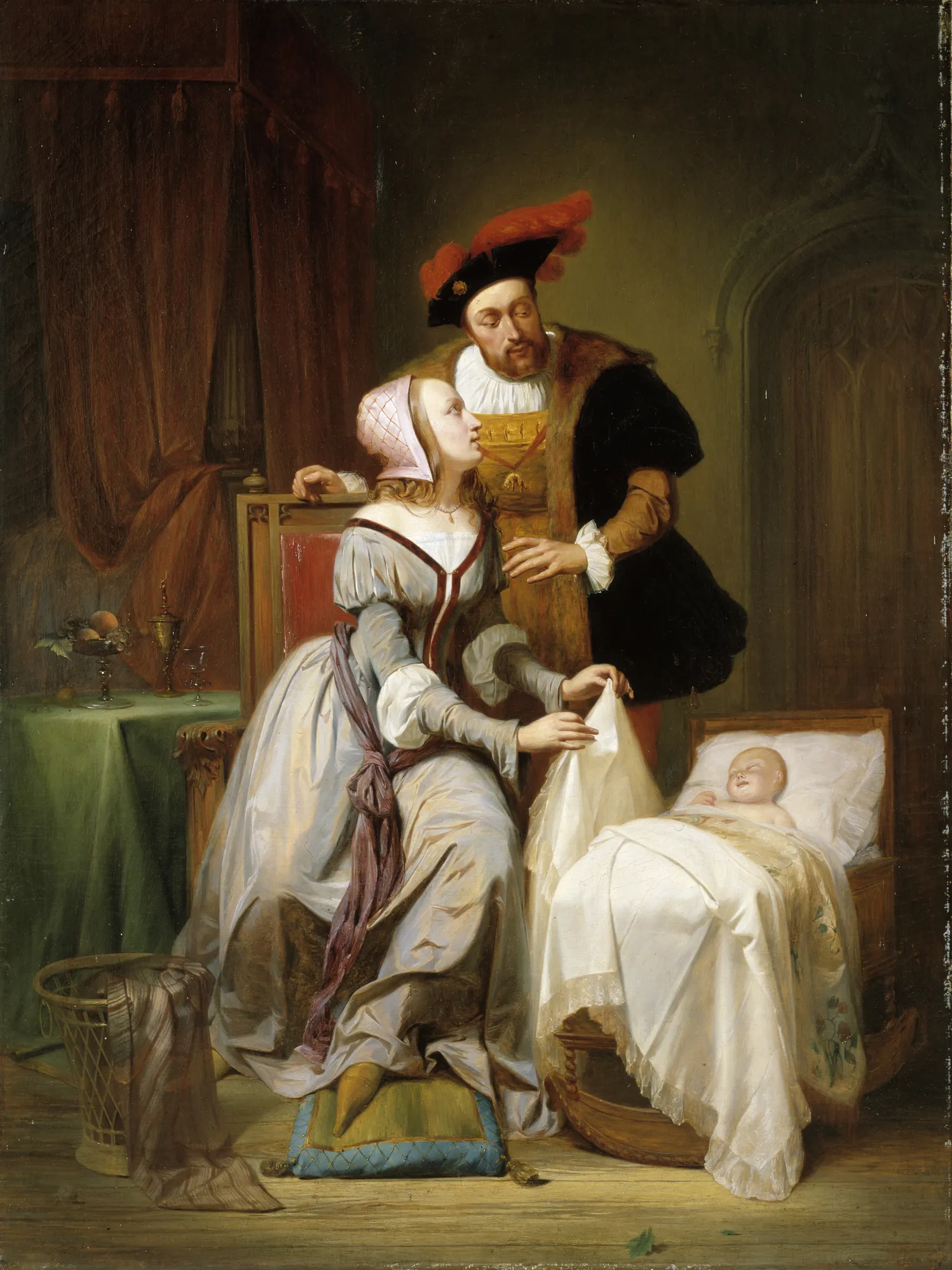 Charles V and Johanna van der Gheynst at the Cradle of Margaret of Parma