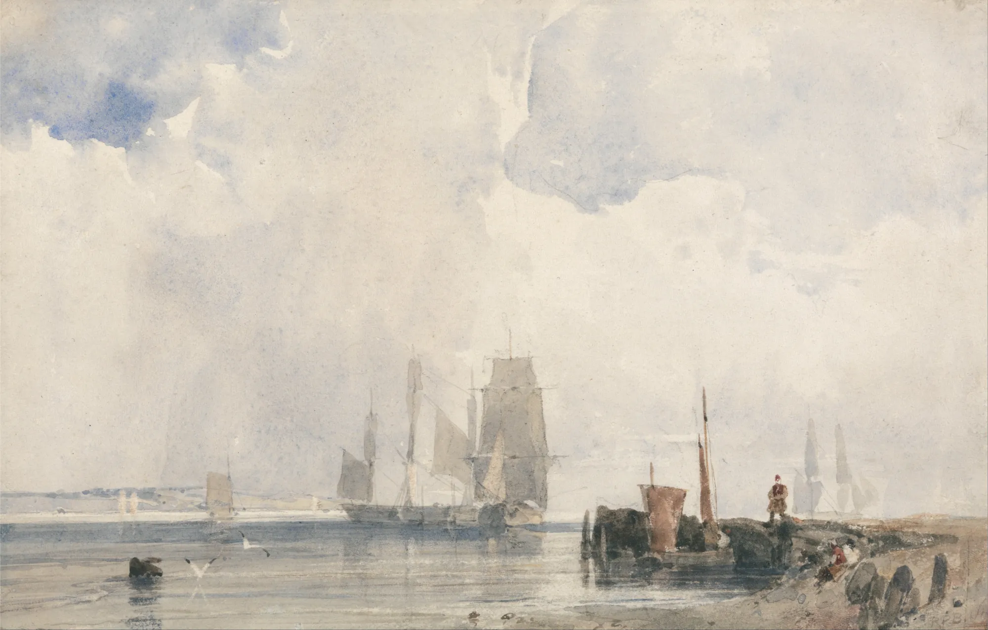 Shipping in an Estuary near Quilleboeuf