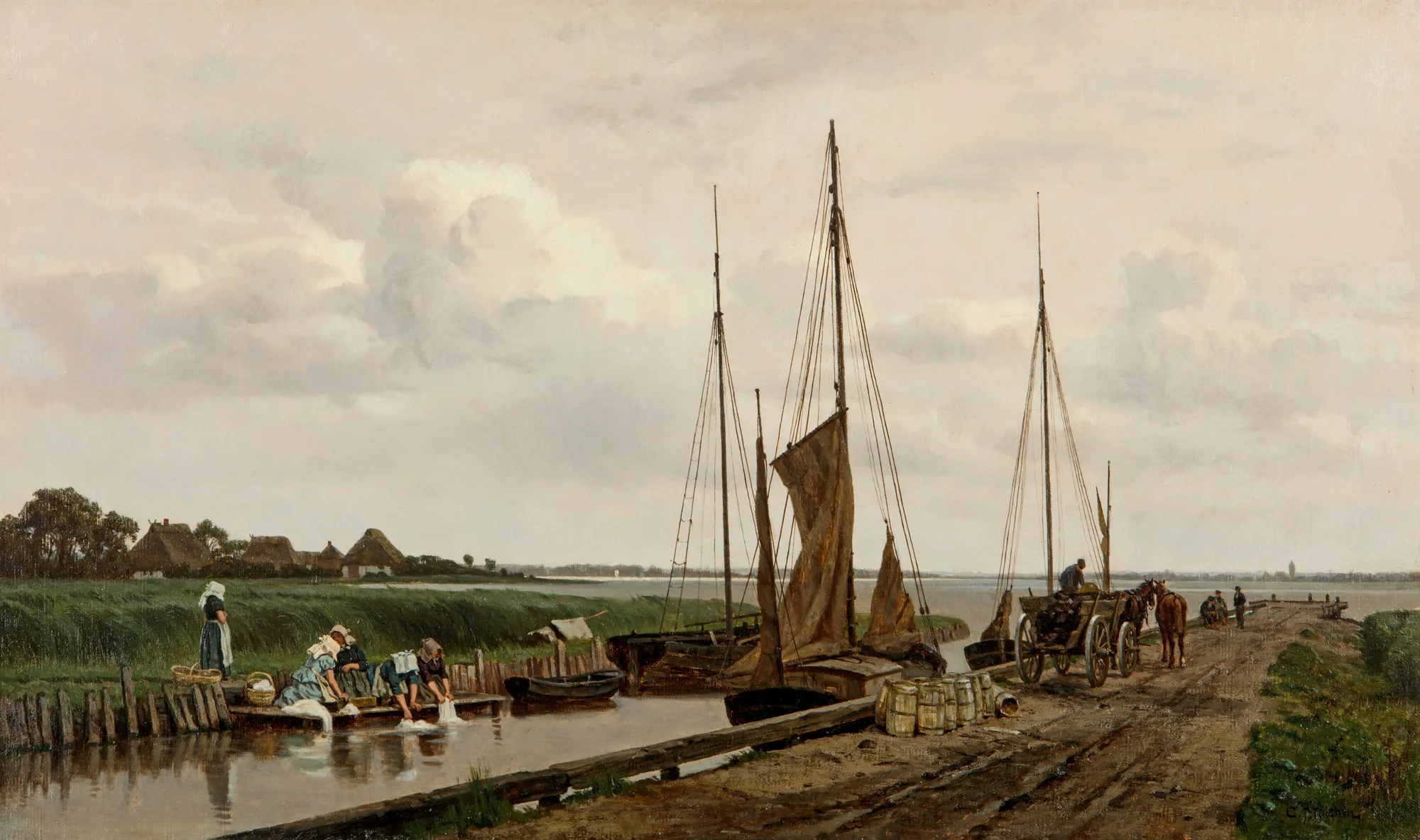 Port of Wustrow with Washerwomen