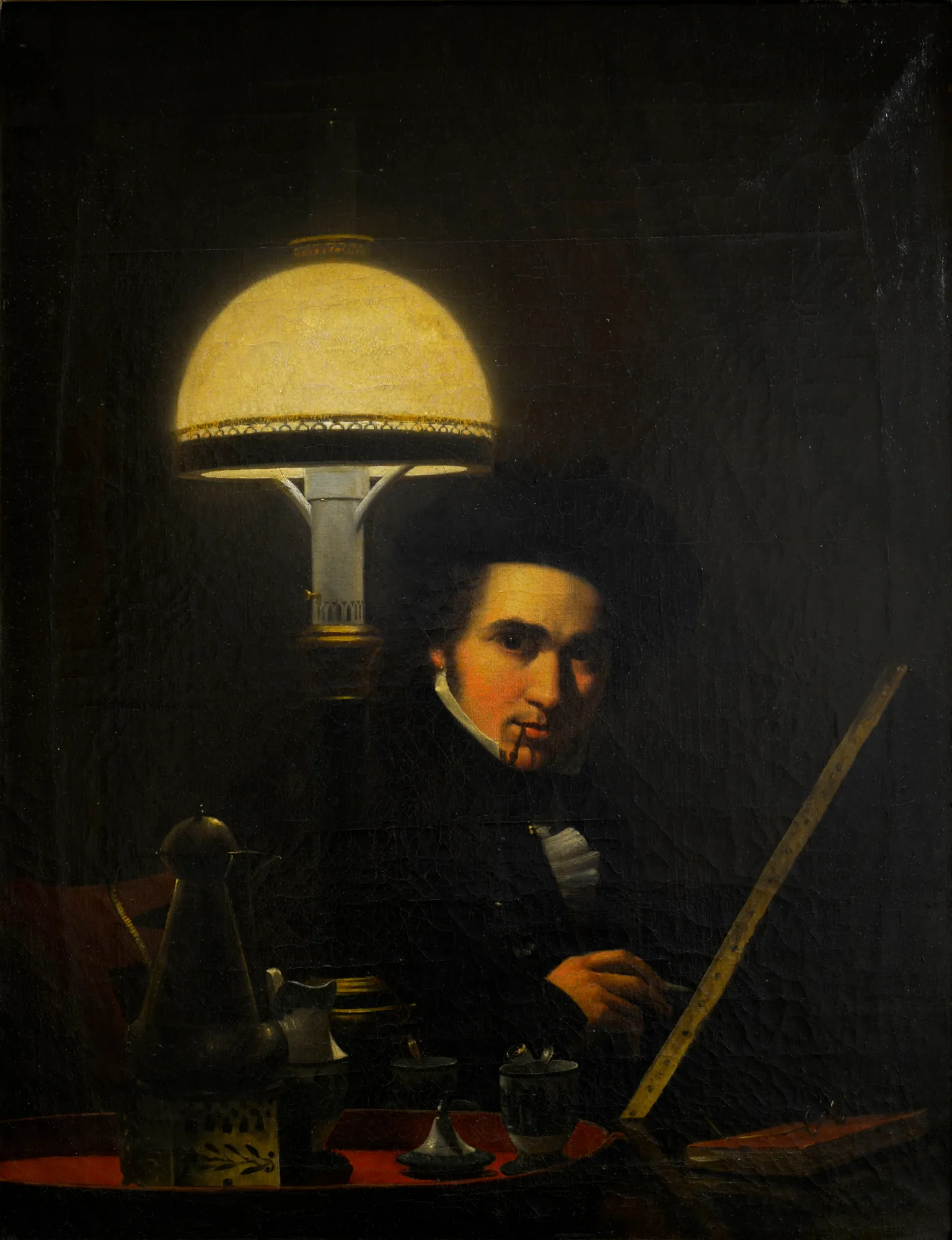 Self-Portrait by Lamplight
