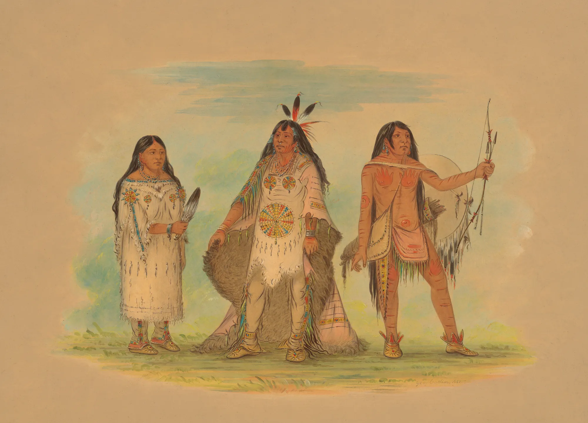 Three Minatarree Indians