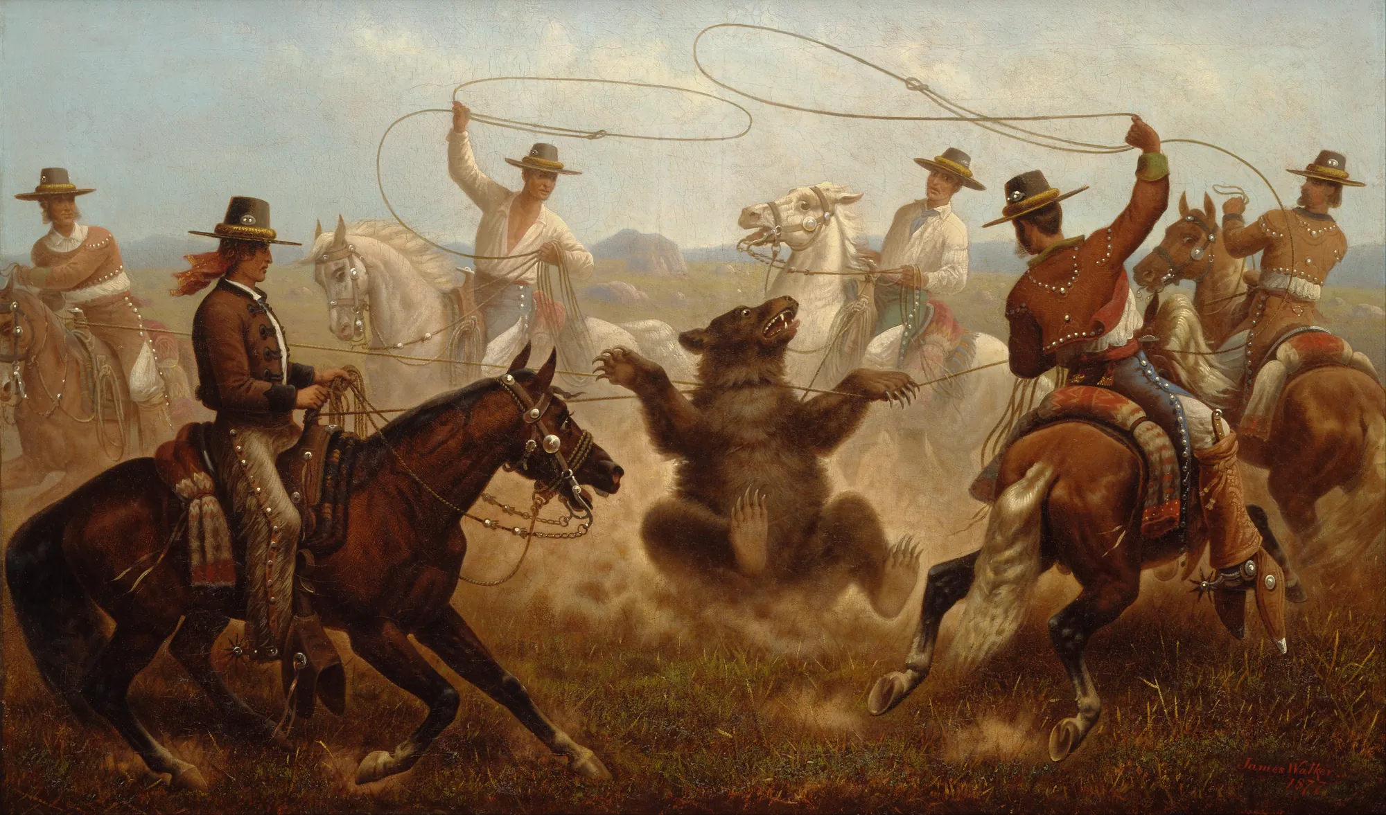 Cowboys Roping a Bear