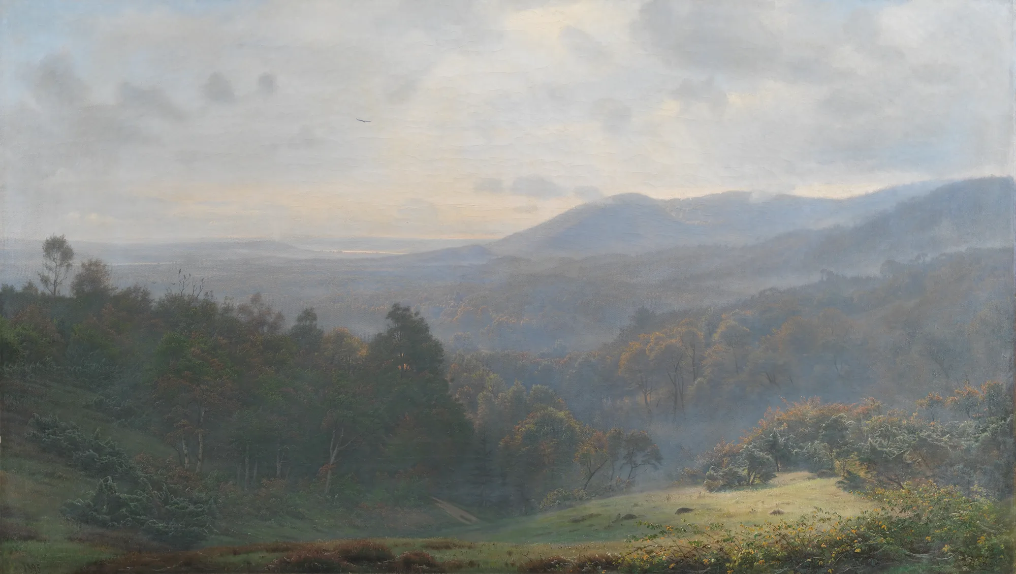 Tågen letter over skovene ved Himmelbjerget