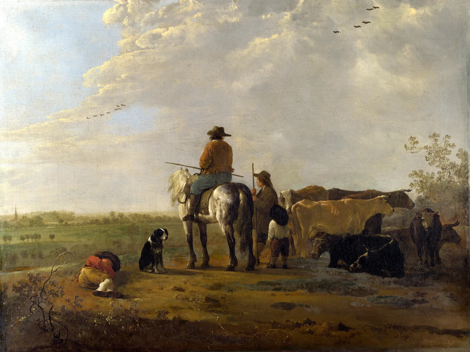 A Landscape with Horseman, Herders and Cattle