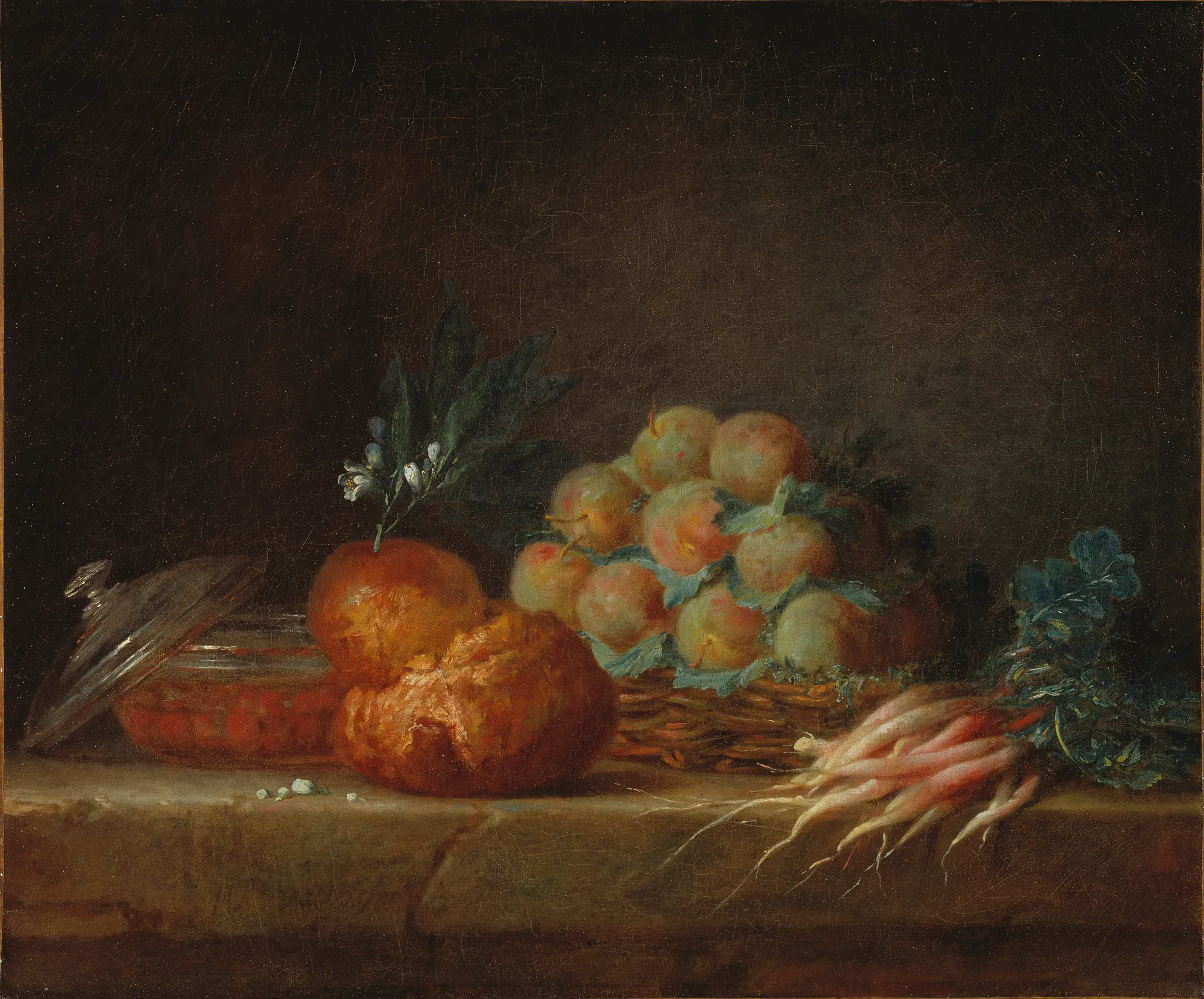 Still Life with Brioche, Fruit and Vegetables