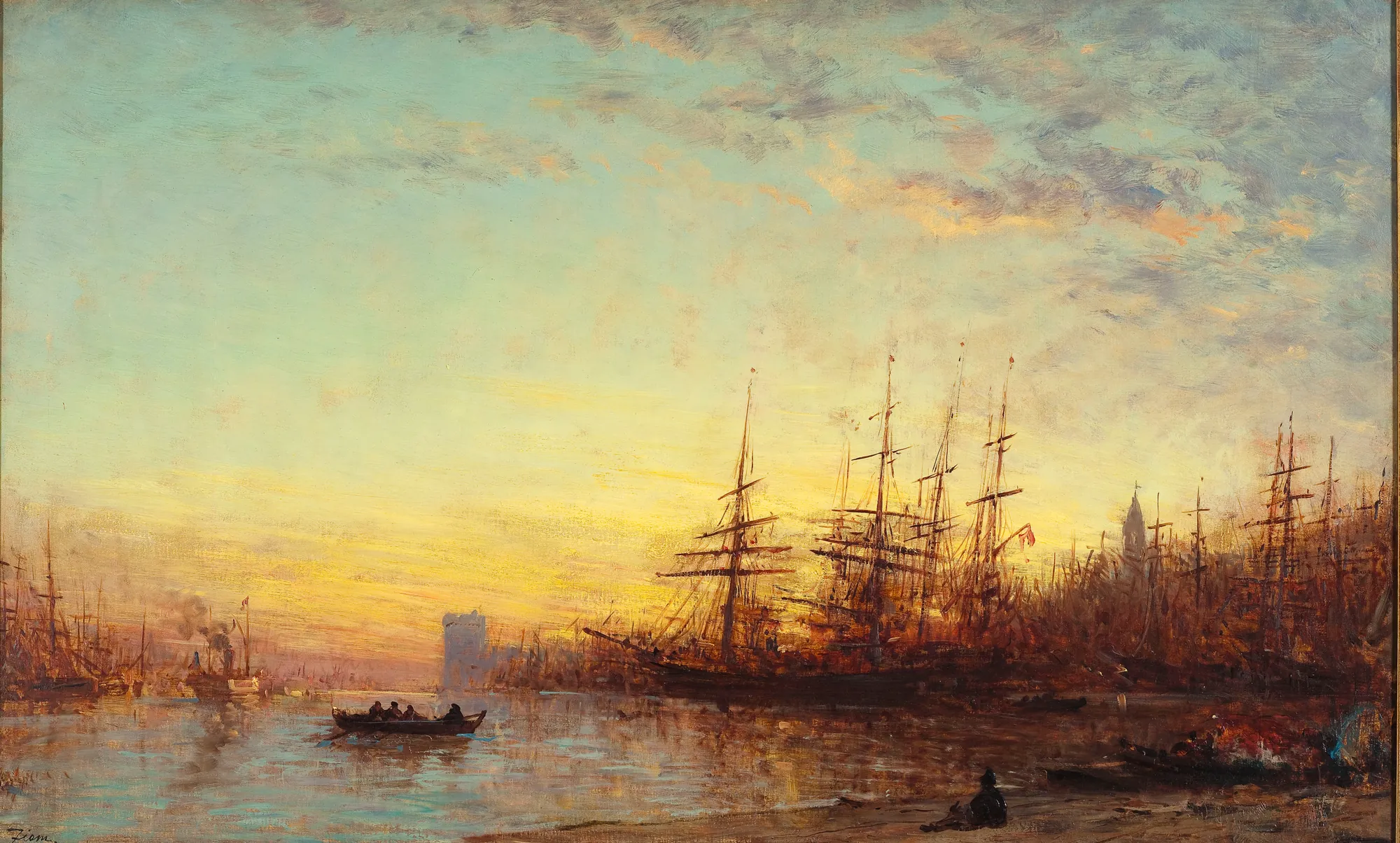 The Port of Marseille at Sunset (Le port de Marseille au coucher du soleil)