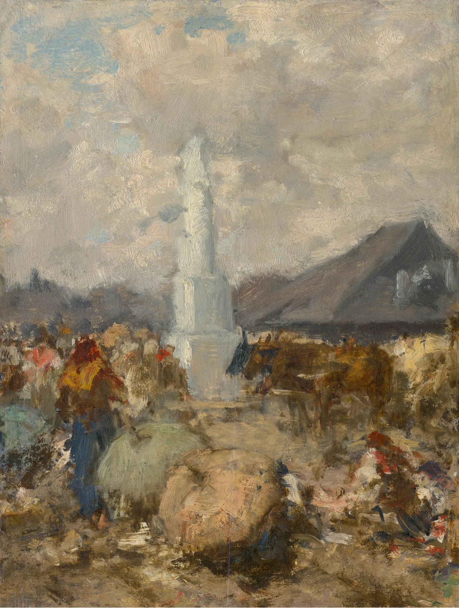 At the Market near the Holy Trinity Column in Szolnok