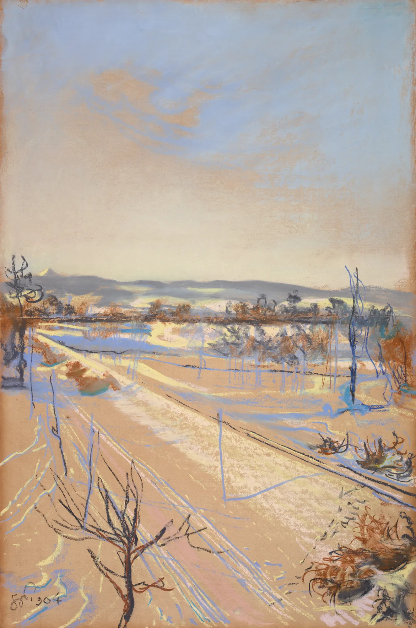 View from the Studio Window onto Kościuszko Mound, Sun on Snow
