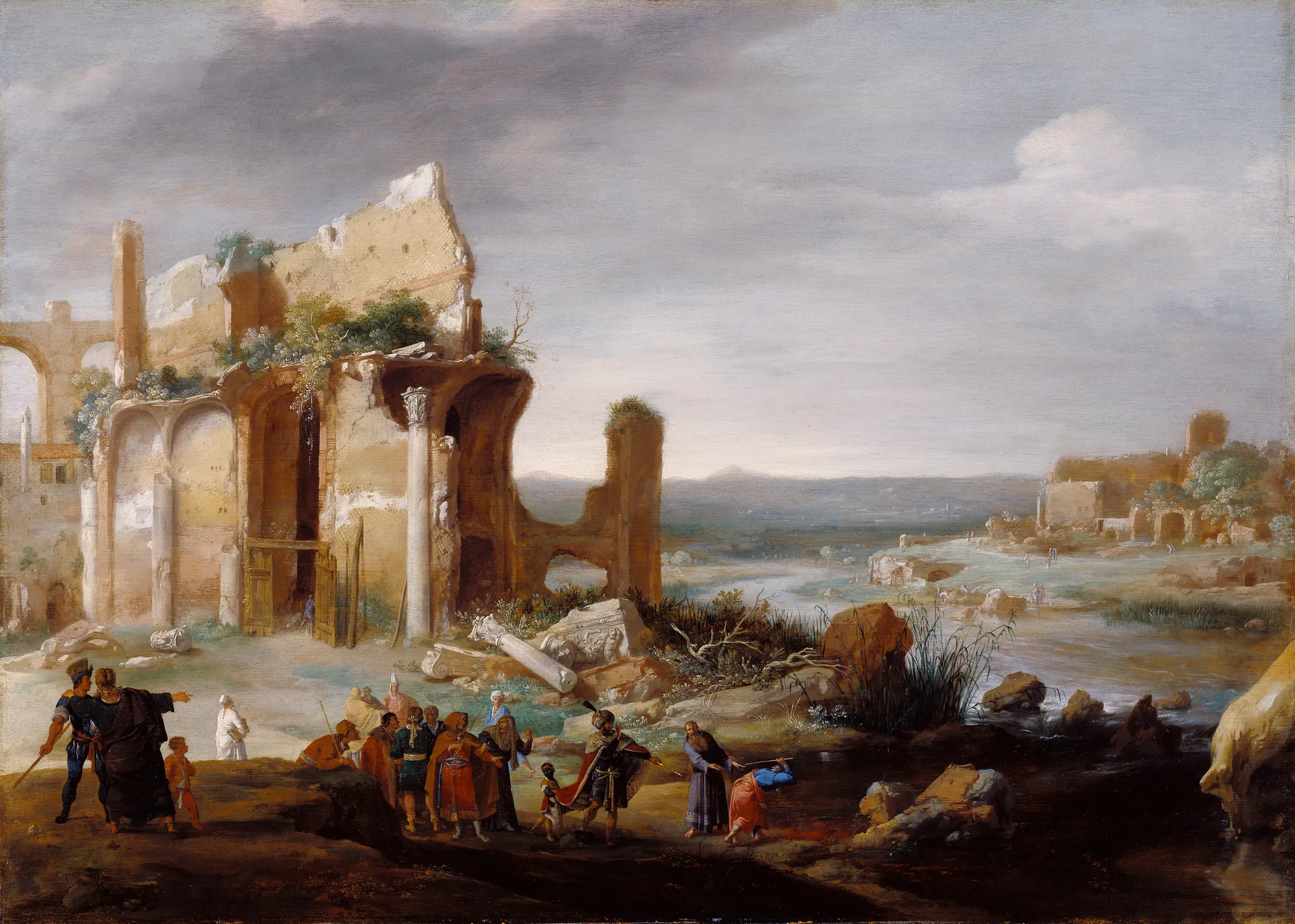 Moses and Aaron Changing the Rivers of Egypt to Blood
