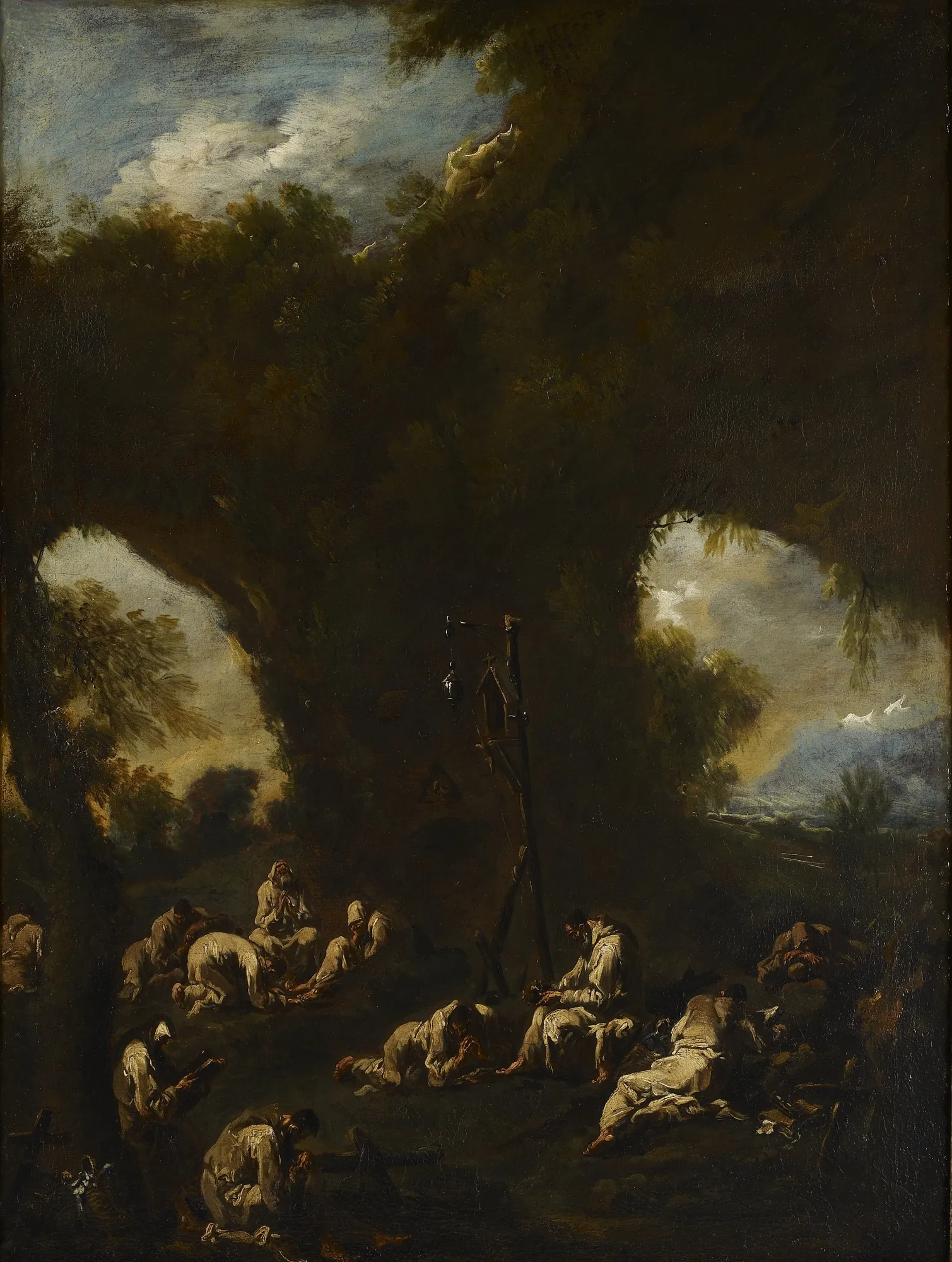 Monks Praying in a Grotto