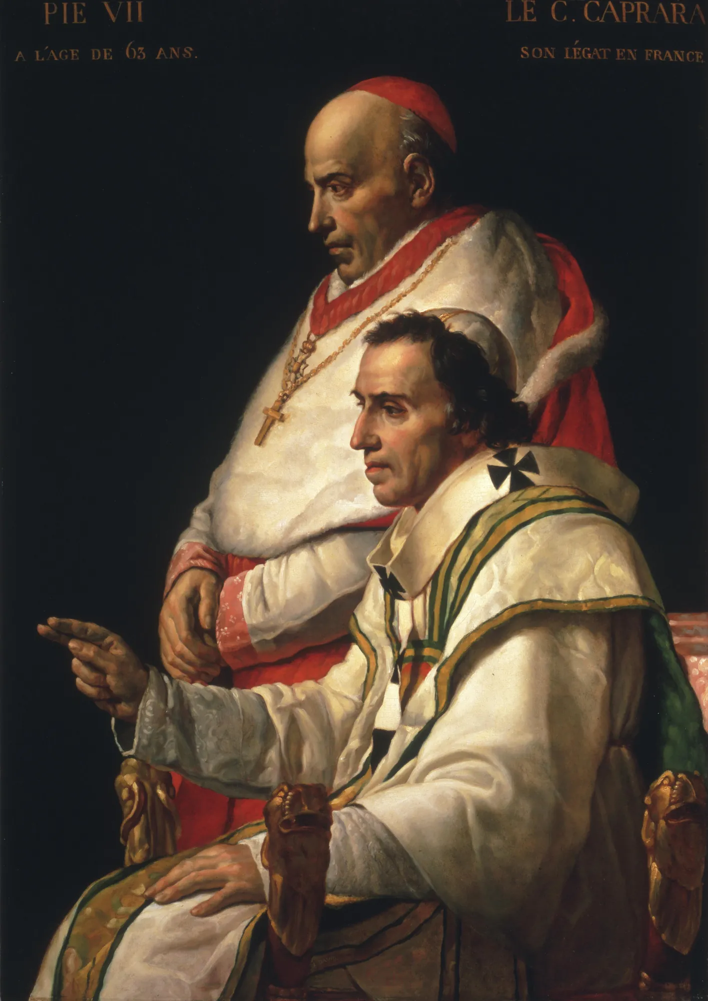 Portrait of Pope Pius VII and Cardinal Caprara