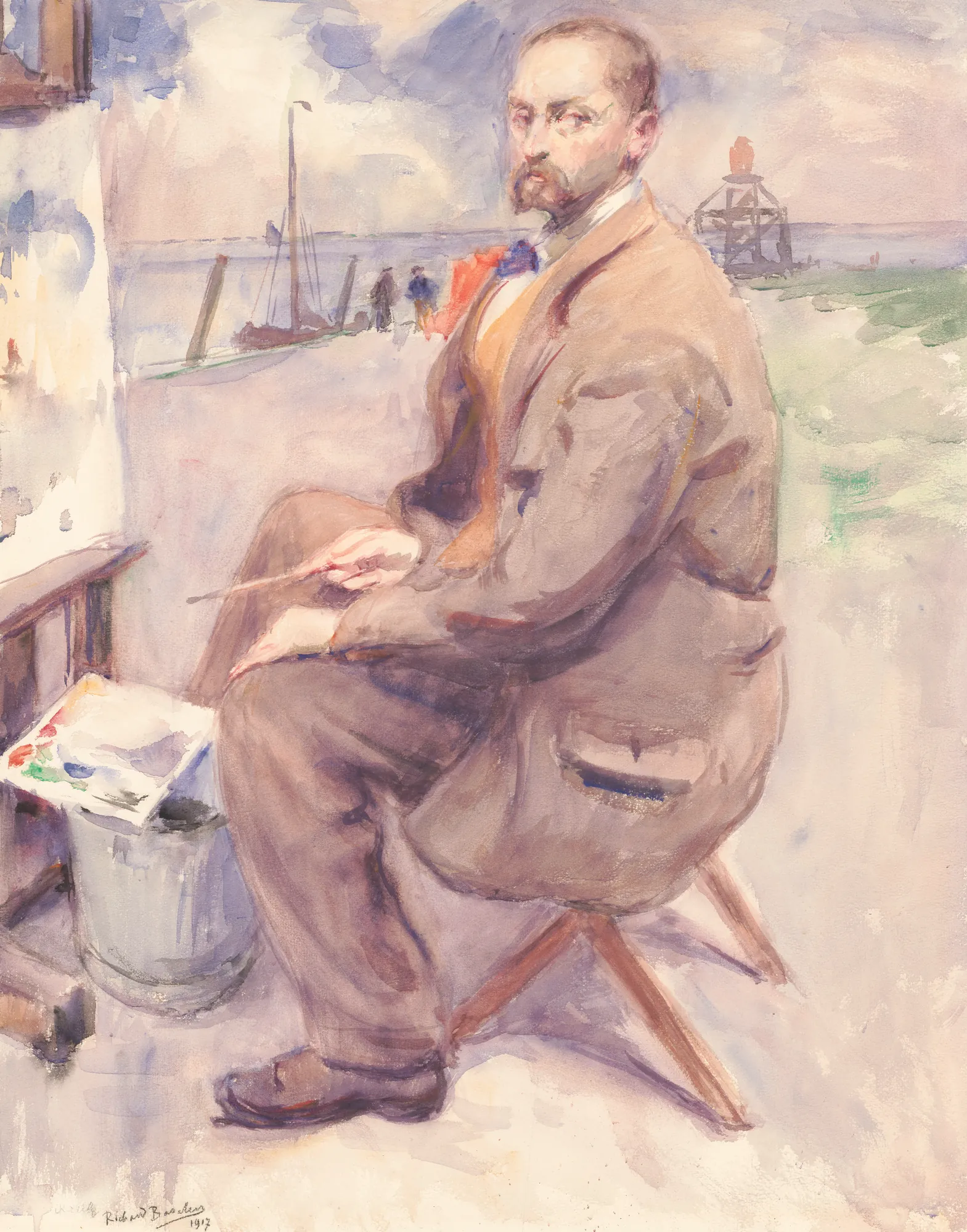 The Artist Painting by the Sea