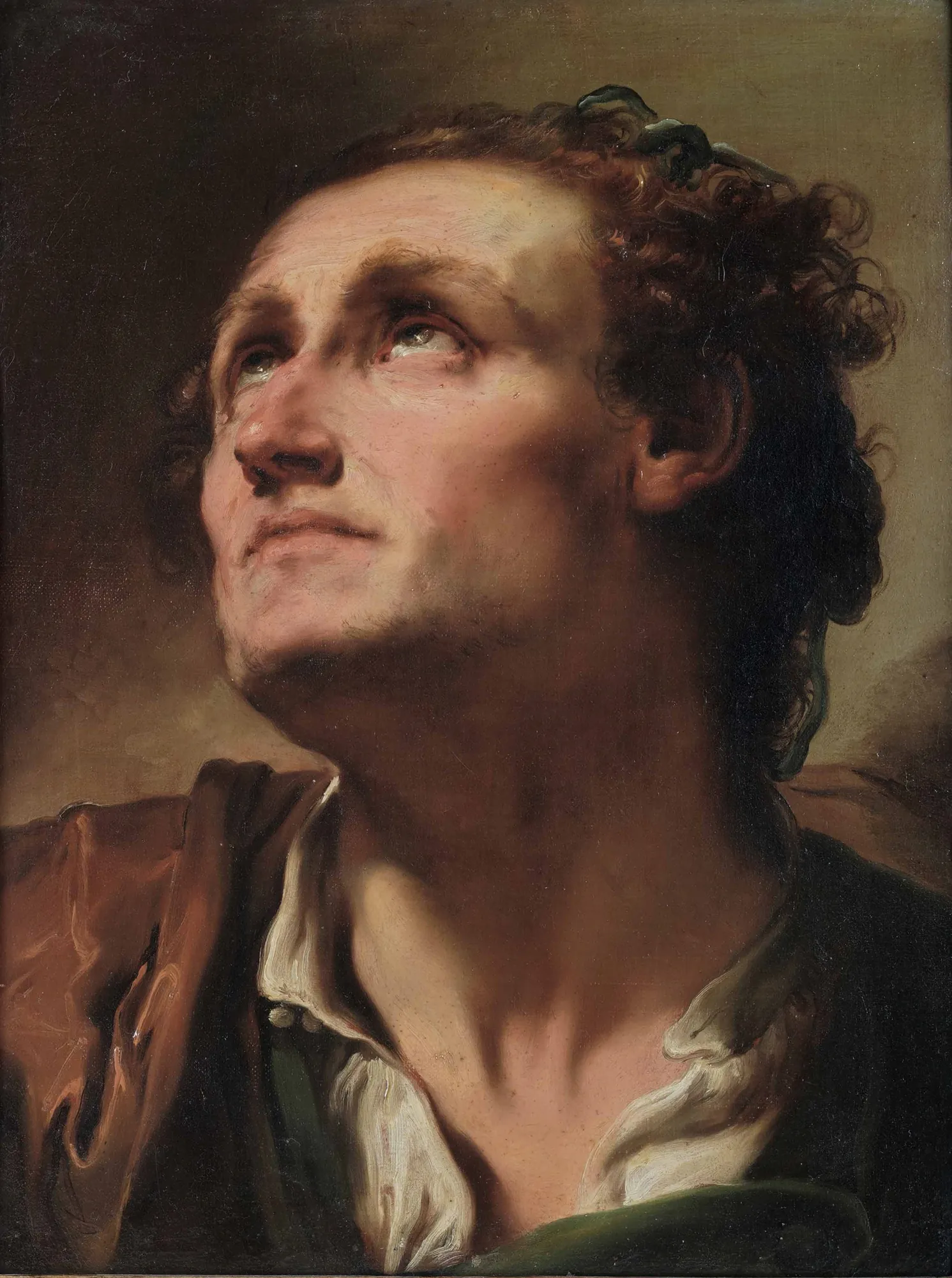Head of a Man Looking Upward