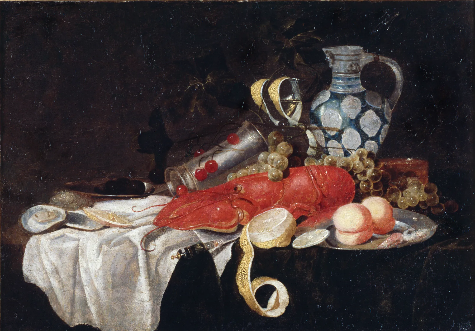 Still Life with Crock, Lobster, and Fruit