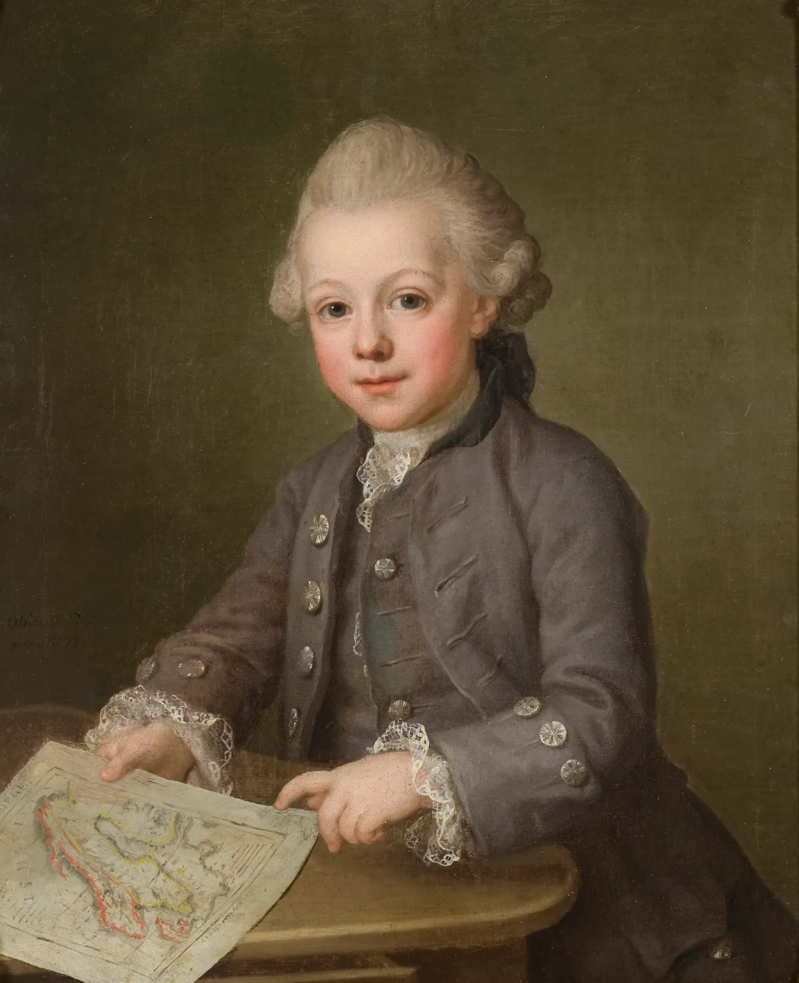 Boy with Map of Scandinavia