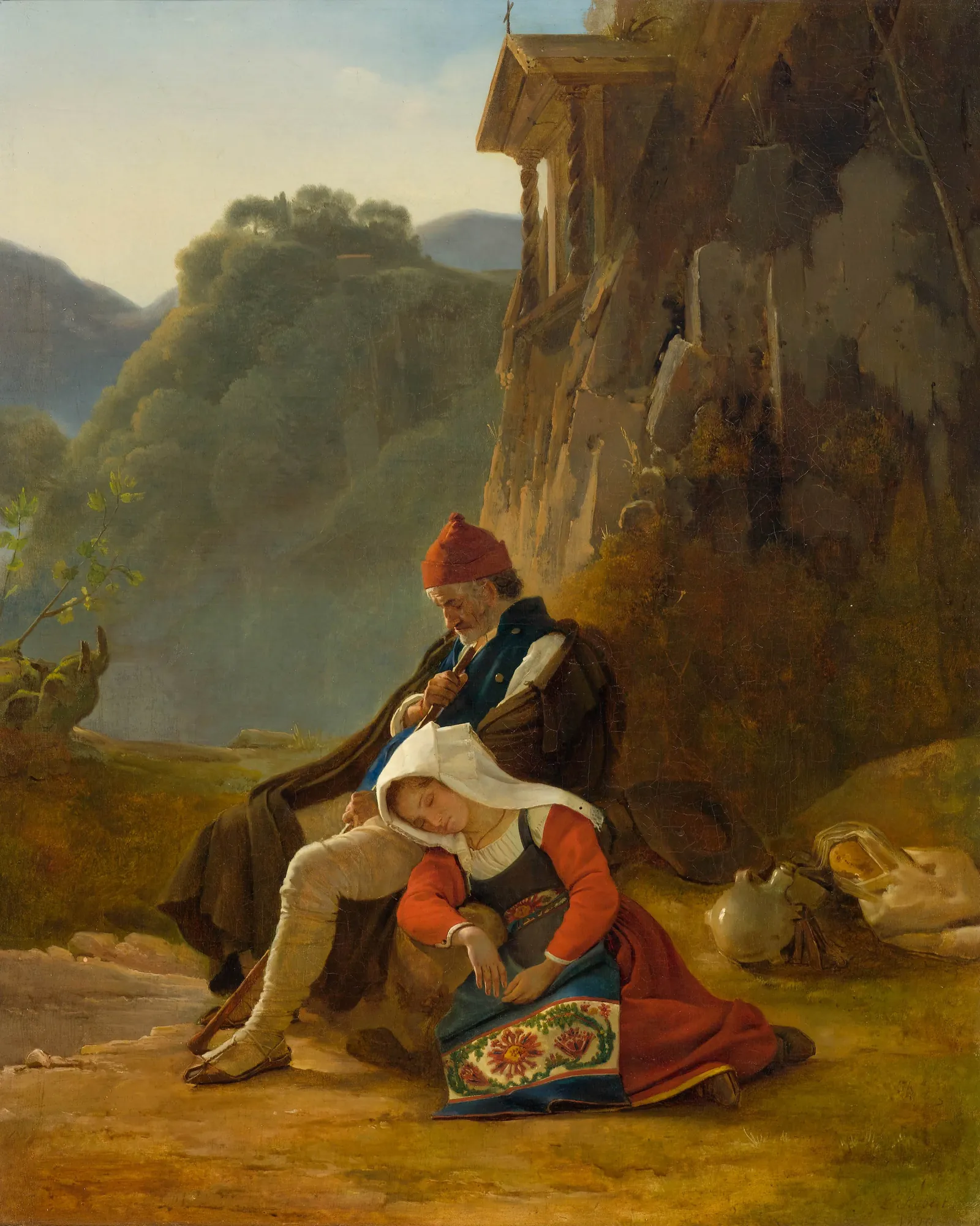 A Shepherd and His Sleeping Daughter