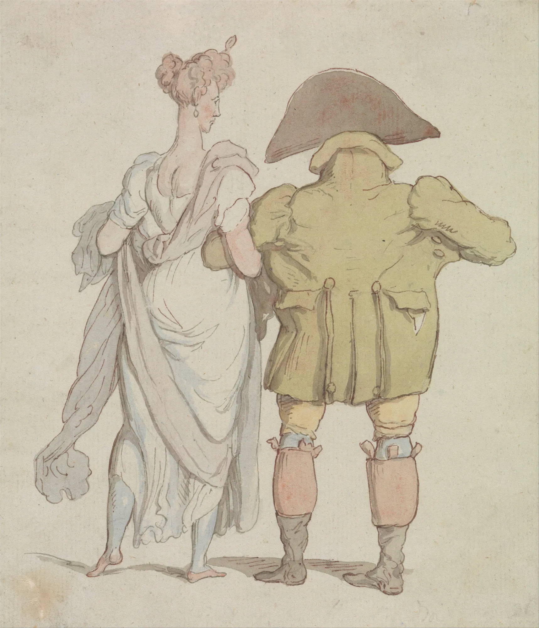 An Elderly Buck Walking with a Lady