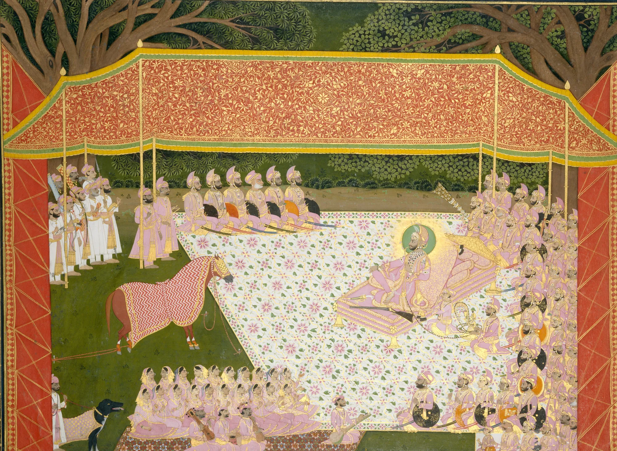 Maharana Sarup Singh Inspects a Prize Stallion