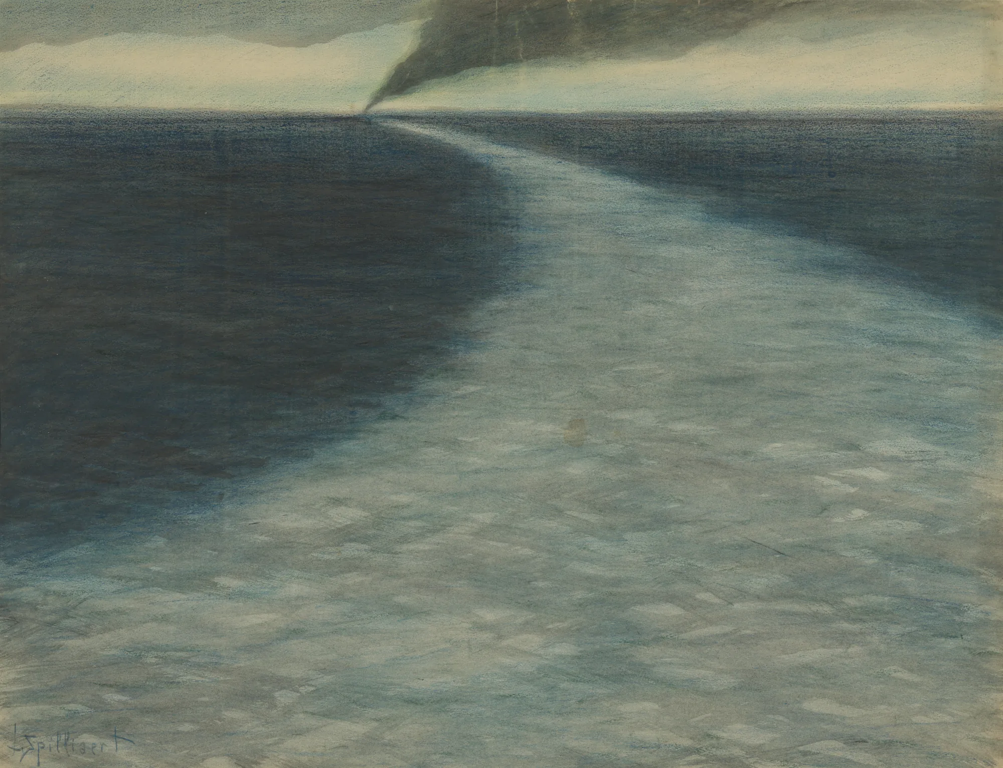 Marine met kielzog (Seascape with Wake)