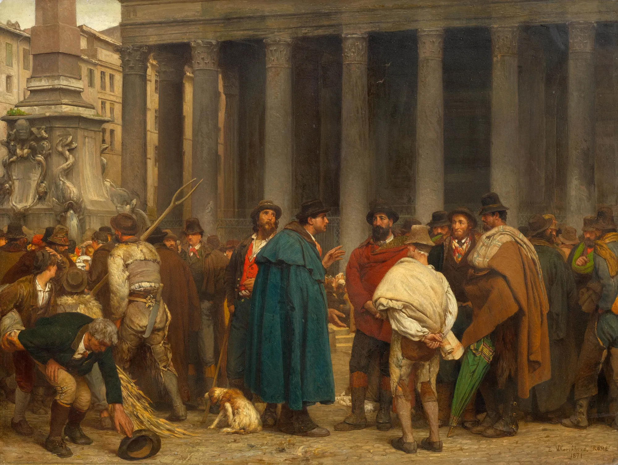 Gathering before the Pantheon in Rome