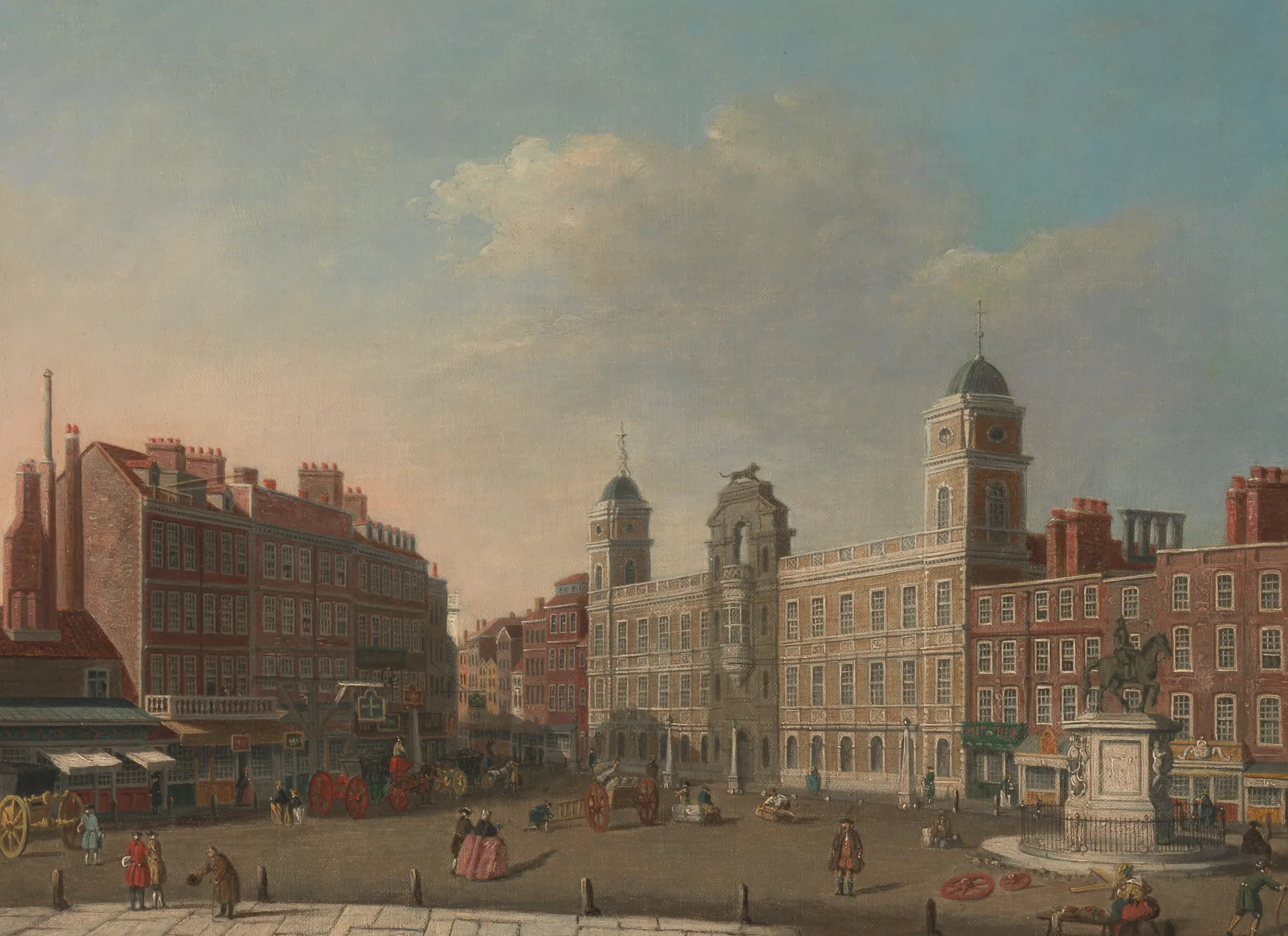 Northumberland House, London Northumberland House, London by Unknown Artist. An 18th-century topographical painting of Northumberland House in London, featuring busy street life and horse-drawn carriages.