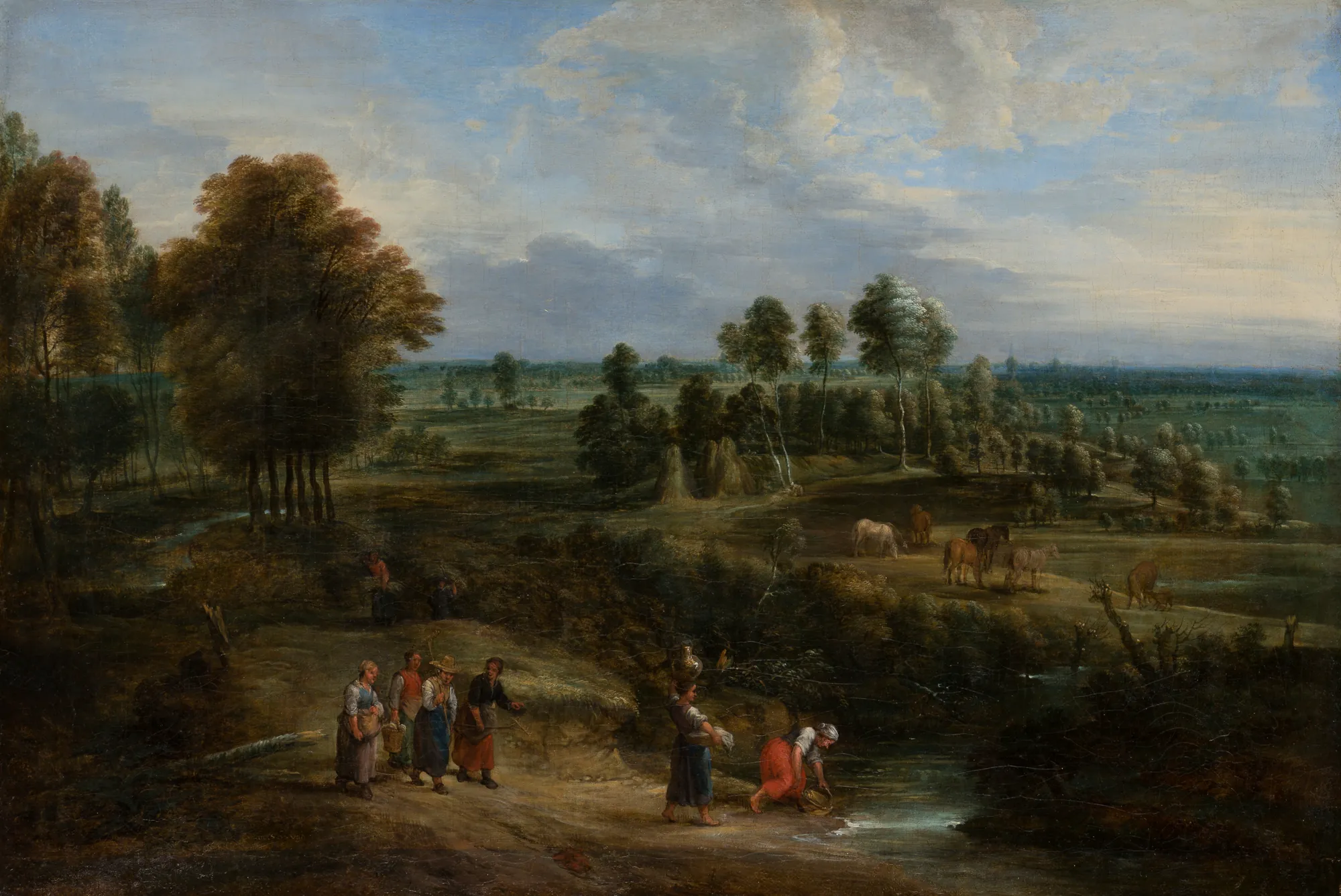 Landscape with Pastures and Clusters of Trees