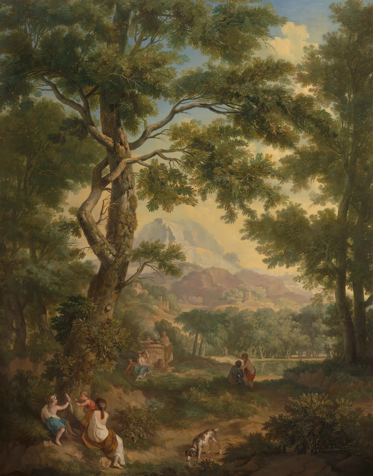 Arcadian Landscape with Children, Bird and Dog