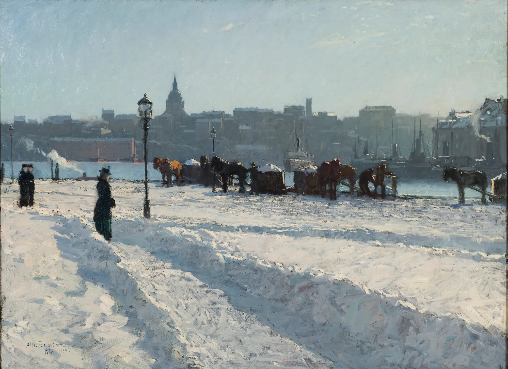 Winter Scene from the Stockholm Waterfront